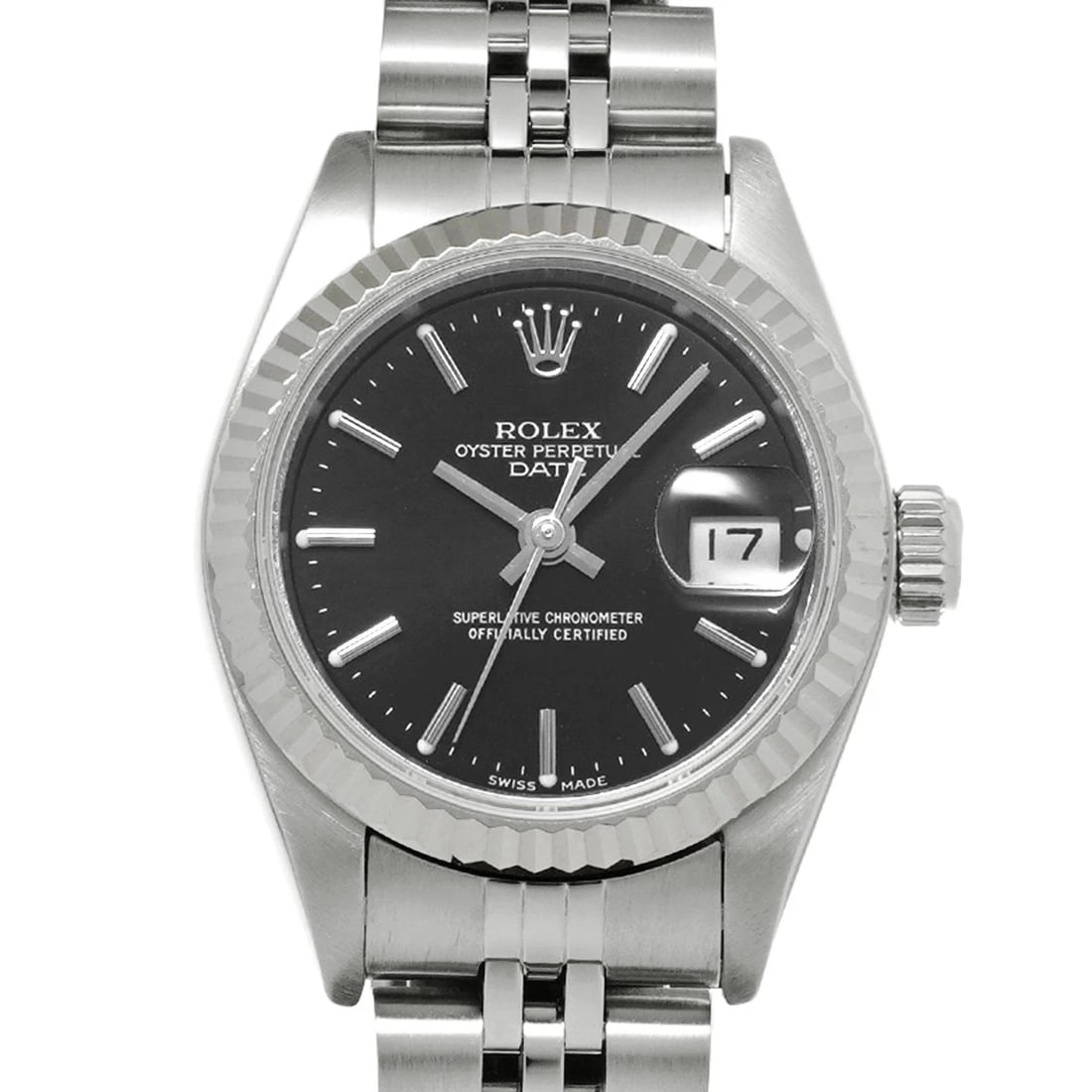 ROLEX DATEJUST BLACK WATCH - 4