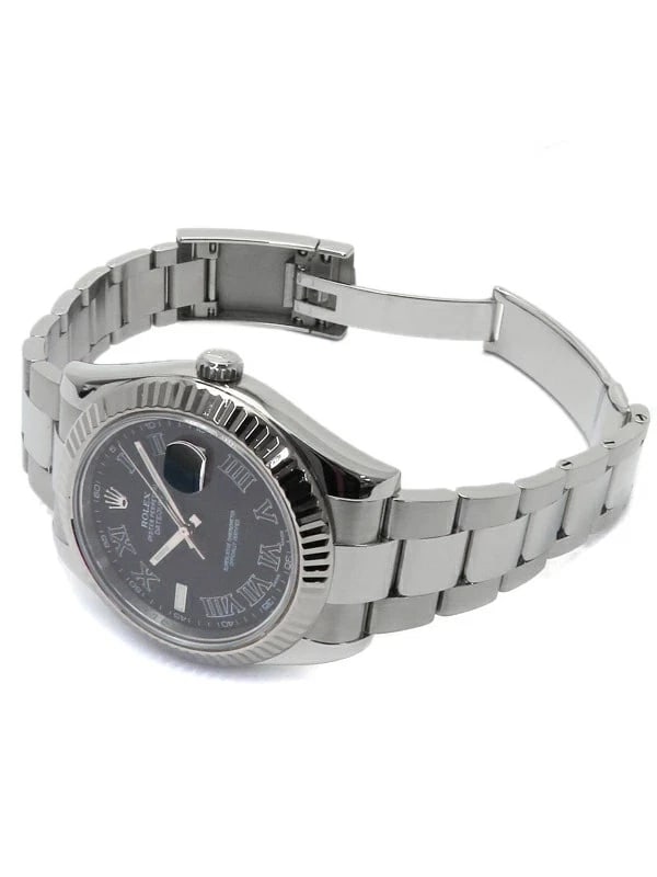 ROLEX DATEJUST BLACK WATCH - 2