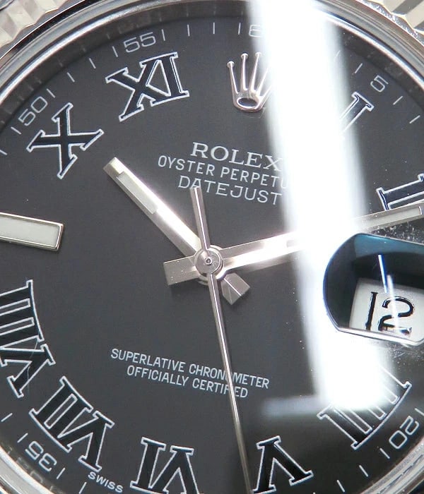 ROLEX DATEJUST BLACK WATCH - 3