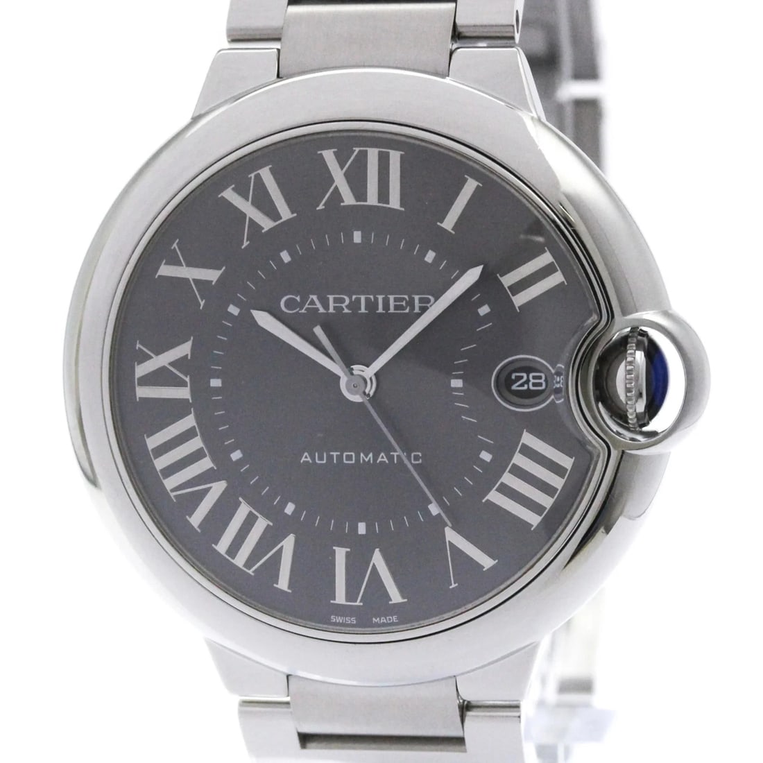 CARTIER BALLON BLEU STEEL AUTOMATIC WATCH: Cartier Ballon Bleu Steel Automatic Watch Brand: Cartier Type/Style: Wristwatch Material: (Case) Stainless steel (Band) Stainless steel Color: Dial Color Gray Size: Case Diameter 40mm / 1.57inch