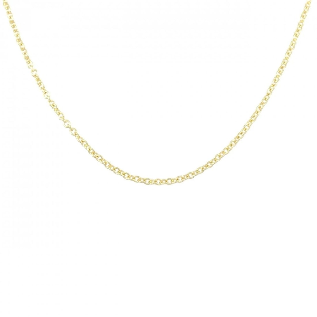 K18YG CHAIN NECKLACE: K18YG Chain Necklace Brand: Unbranded Type/Style: Necklace Material: K18 yellow gold, Color: YG Size: Actual Size Chain maximum width approx.: 1.1mm Size 40cm Accessories: None Accessories Notice: