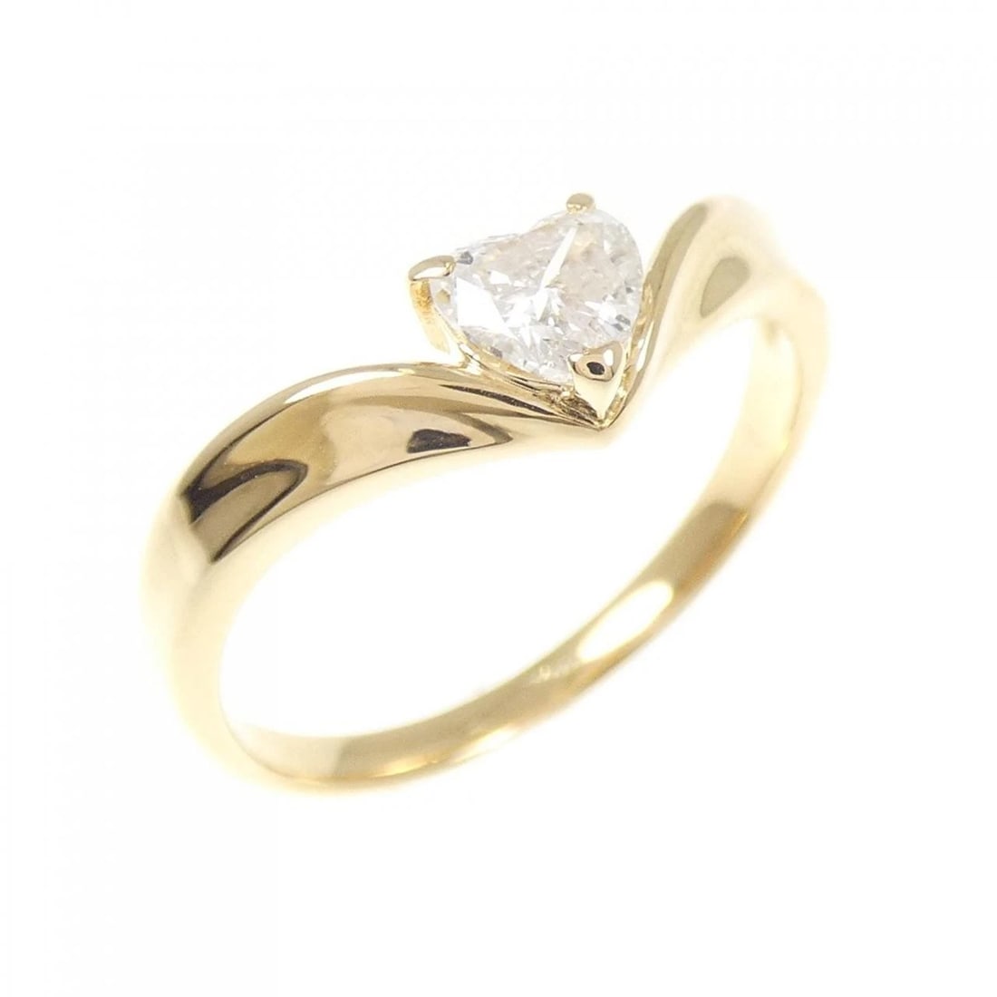 K18YG HEART DIAMOND RING: K18YG Heart Diamond Ring Brand: Unbranded Type/Style: Diamond Ring Material: K18 yellow gold, Color: YG Size: US5 1/2 Accessories: None Accessories Notice: When purchasing pre-owned goods, please