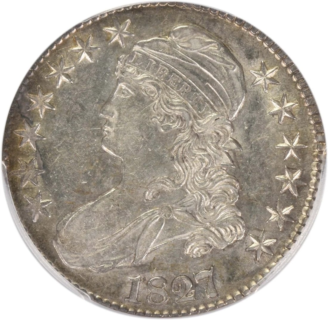 1827/6 BUST SILVER HALF DOLLAR PATCHED: 1827/6 Bust Silver Half Dollar Patched Year: 1827 Composition: 89.2% Silver, 10.8% Copper Denomination: 50C Country of Origin: United States Accessories: None Accessories Notice: When purchasing pr