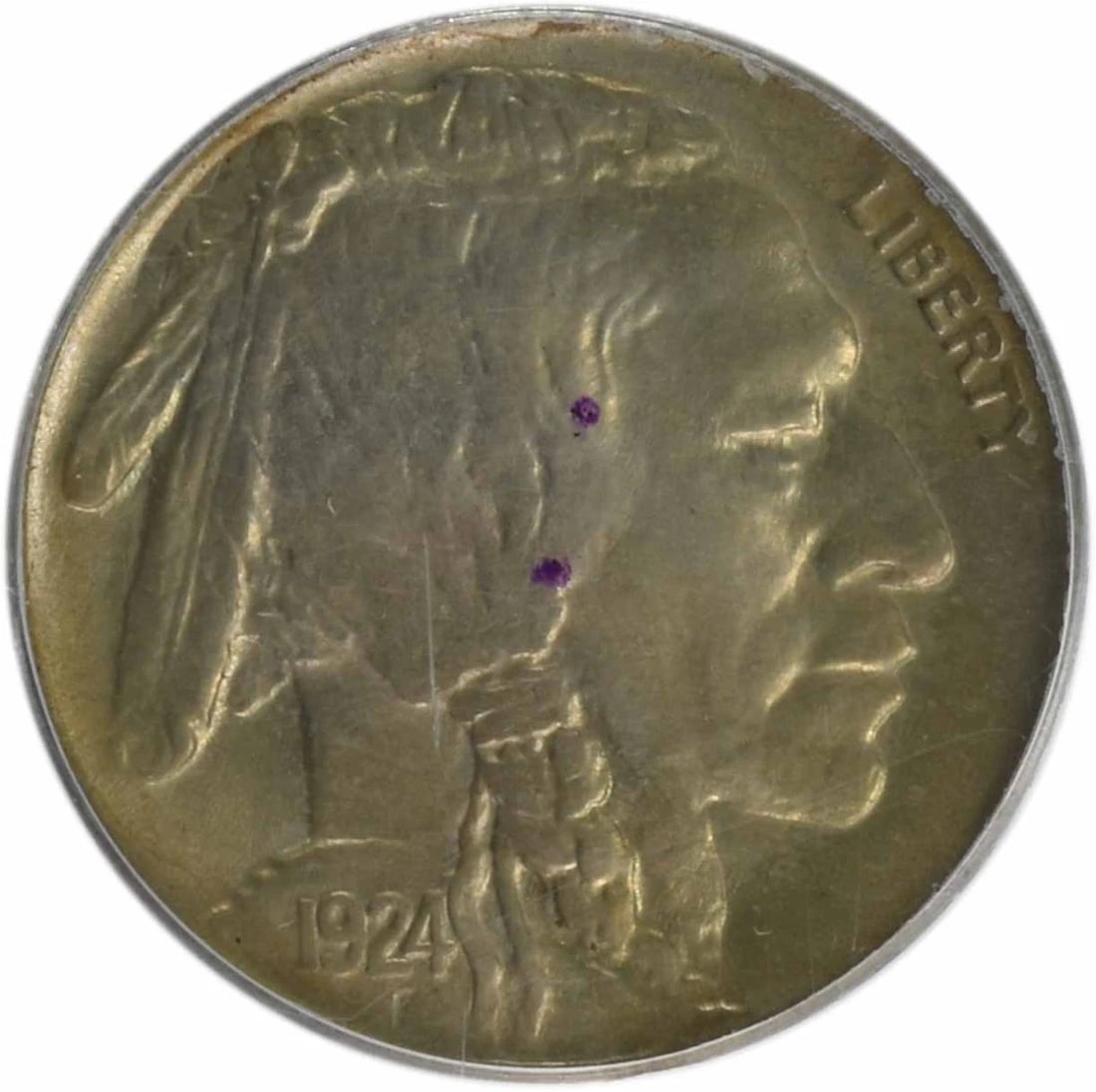1924 BUFFALO NICKEL: 1924 Buffalo Nickel Year: 1924 Composition: 75% Copper, 25% Nickel Denomination: 5C Country of Origin: United States Accessories: None Accessories Notice: When purchasing pre-owned goods, please