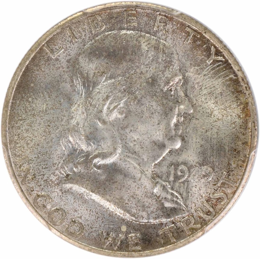 1949-S FRANKLIN SILVER HALF DOLLAR: 1949-S Franklin Silver Half Dollar Year: 1949 Composition: 90% Silver, 10% Copper Denomination: 50C Country of Origin: United States Accessories: None Accessories Notice: When purchasing pre-owned