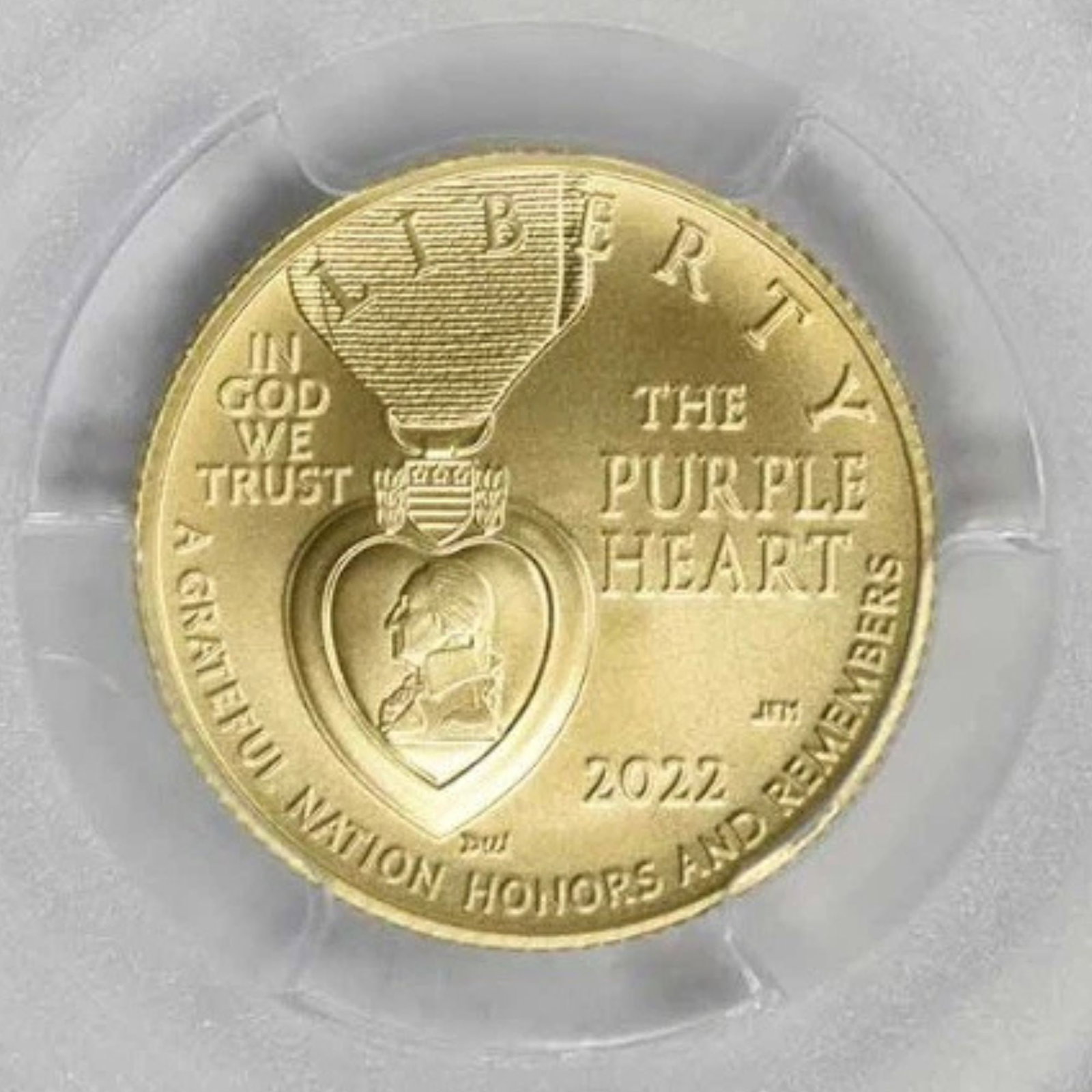 2022-W NATIONAL PURPLE HEART HALL OF HONOR: 2022-W National Purple Heart Hall of Honor Year: 2022 Composition: Gold Denomination: Five Dollar Country of Origin: United States Accessories: None Accessories Notice: When purchasing pre-owned