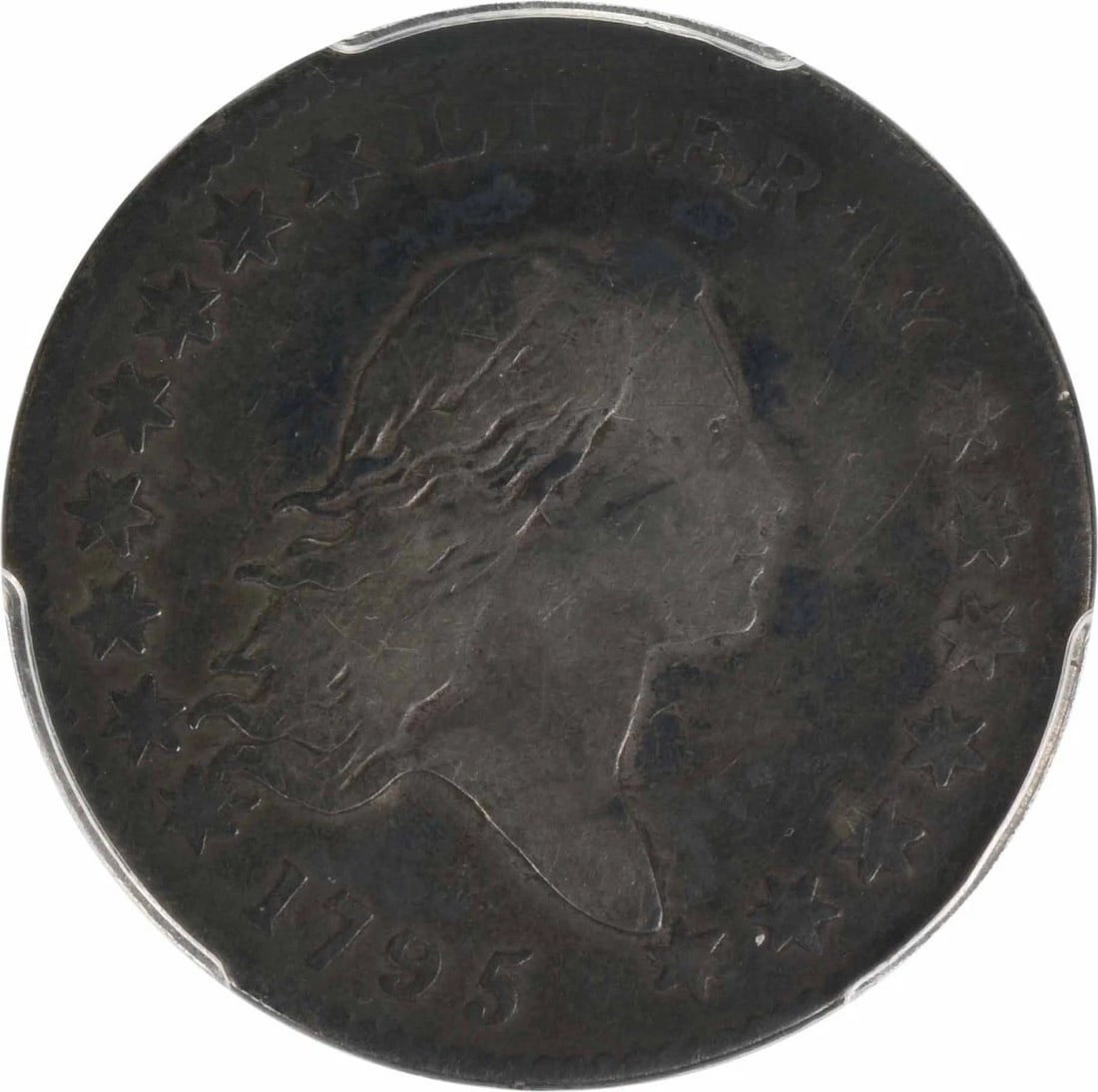 1795 BUST SILVER HALF DOLLAR: 1795 Bust Silver Half Dollar Year: 1795 Composition: 89.2% Silver, 10.8% Copper Denomination: 50C Country of Origin: United States Accessories: None Accessories Notice: When purchasing pre-owned