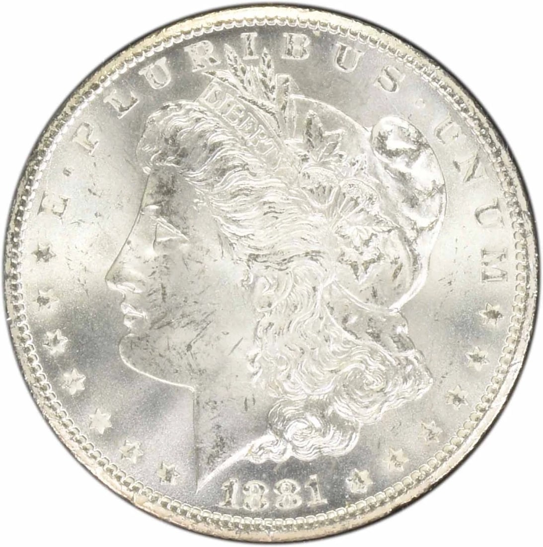 1881-CC MORGAN SILVER DOLLAR: 1881-CC Morgan Silver Dollar Year: 1881 Composition: 90% Silver, 10% Copper Denomination: $1 Country of Origin: United States Accessories: None Accessories Notice: When purchasing pre-owned goods,