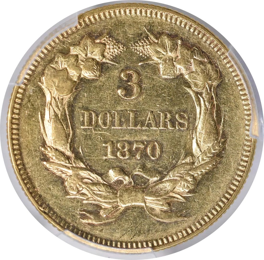 1870 $3 GOLD - 2