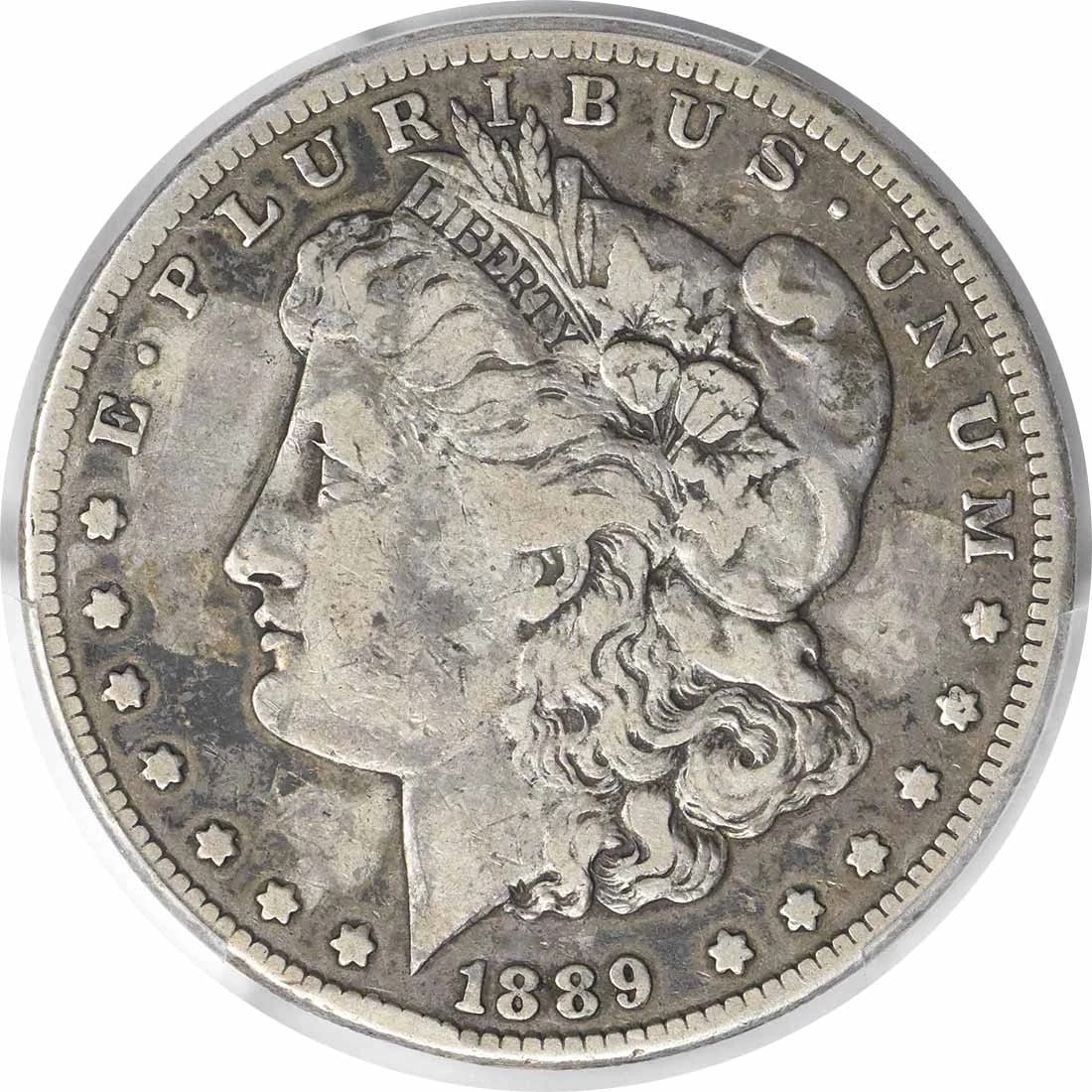 1889-CC MORGAN SILVER DOLLAR: 1889-CC Morgan Silver Dollar Year: 1889 Composition: 90% Silver, 10% Copper Denomination: $1 Country of Origin: United States Accessories: None Accessories Notice: When purchasing pre-owned goods,