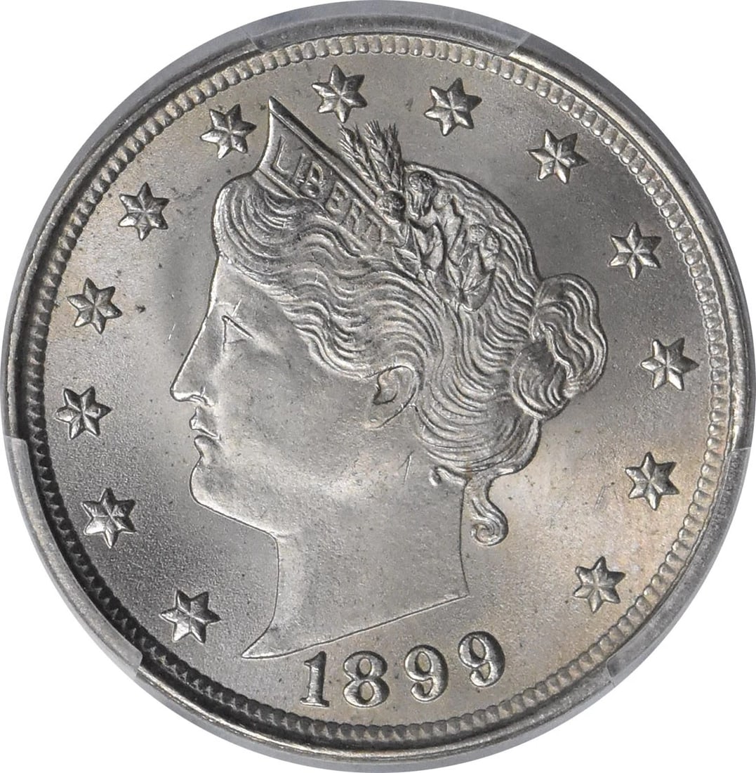 1899 LIBERTY NICKEL: 1899 Liberty Nickel Year: 1899 Composition: Nickel Denomination: 5C Country of Origin: United States Accessories: None Accessories Notice: When purchasing pre-owned goods, please refer to the photo