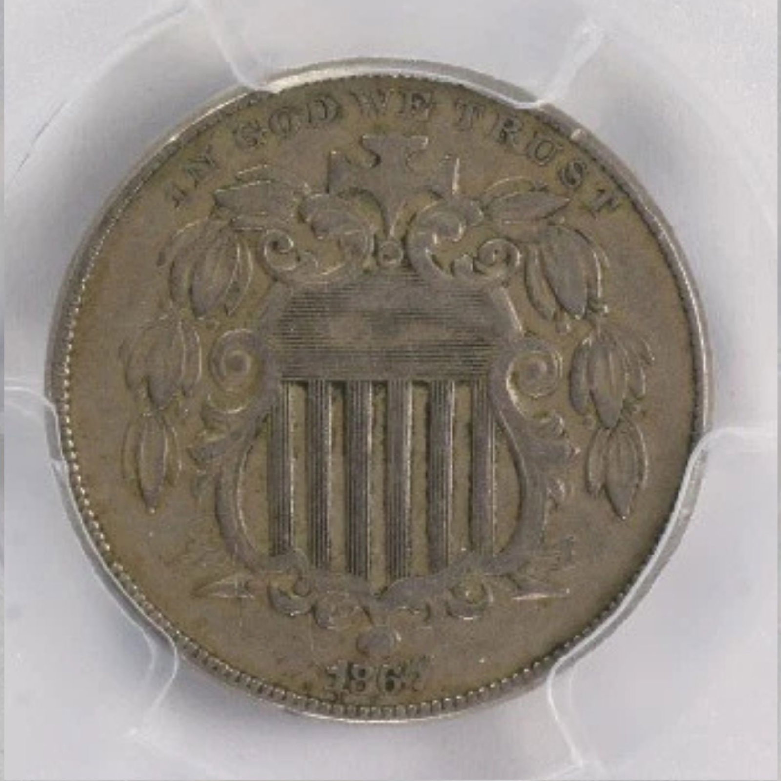 1867 SHIELD NICKEL RAYS: 1867 Shield Nickel Rays Year: 1867 Composition: 75% Copper, 25% Nickel Denomination: 5C Country of Origin: United States Accessories: None Accessories Notice: When purchasing pre-owned goods, please