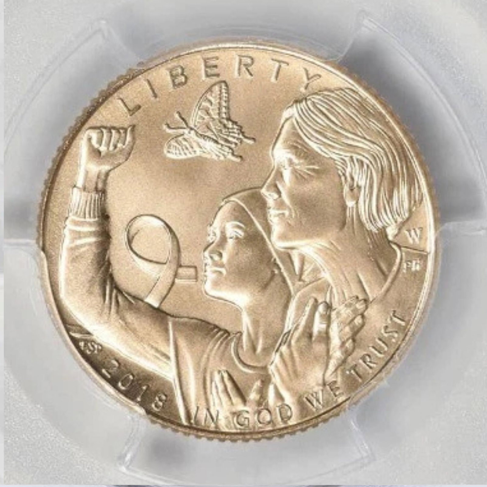 2018-W BREAST CANCER AWARENESS $5 GOLD: 2018-W Breast Cancer Awareness $5 Gold Year: 2018 Composition: Gold Denomination: Five Dollar Country of Origin: United States Accessories: None Accessories Notice: When purchasing pre-owned goods,