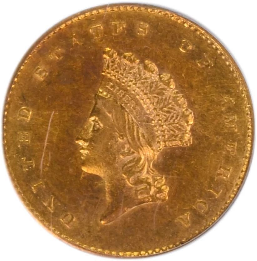 1856-S $1 GOLD: 1856-S $1 Gold Year: 1856 Composition: 90% Gold, 10% Copper Denomination: $1 Country of Origin: United States Accessories: None Accessories Notice: When purchasing pre-owned goods, please refer to