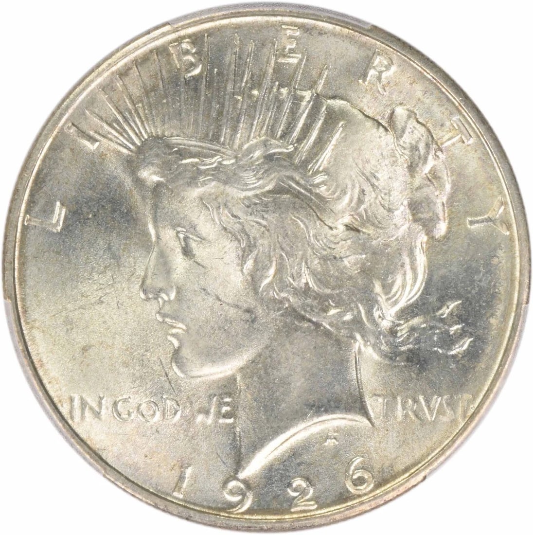 1926-D PEACE SILVER DOLLAR: 1926-D Peace Silver Dollar Year: 1926 Composition: 90% Silver, 10% Copper Denomination: $1 Country of Origin: United States Accessories: None Accessories Notice: When purchasing pre-owned goods,