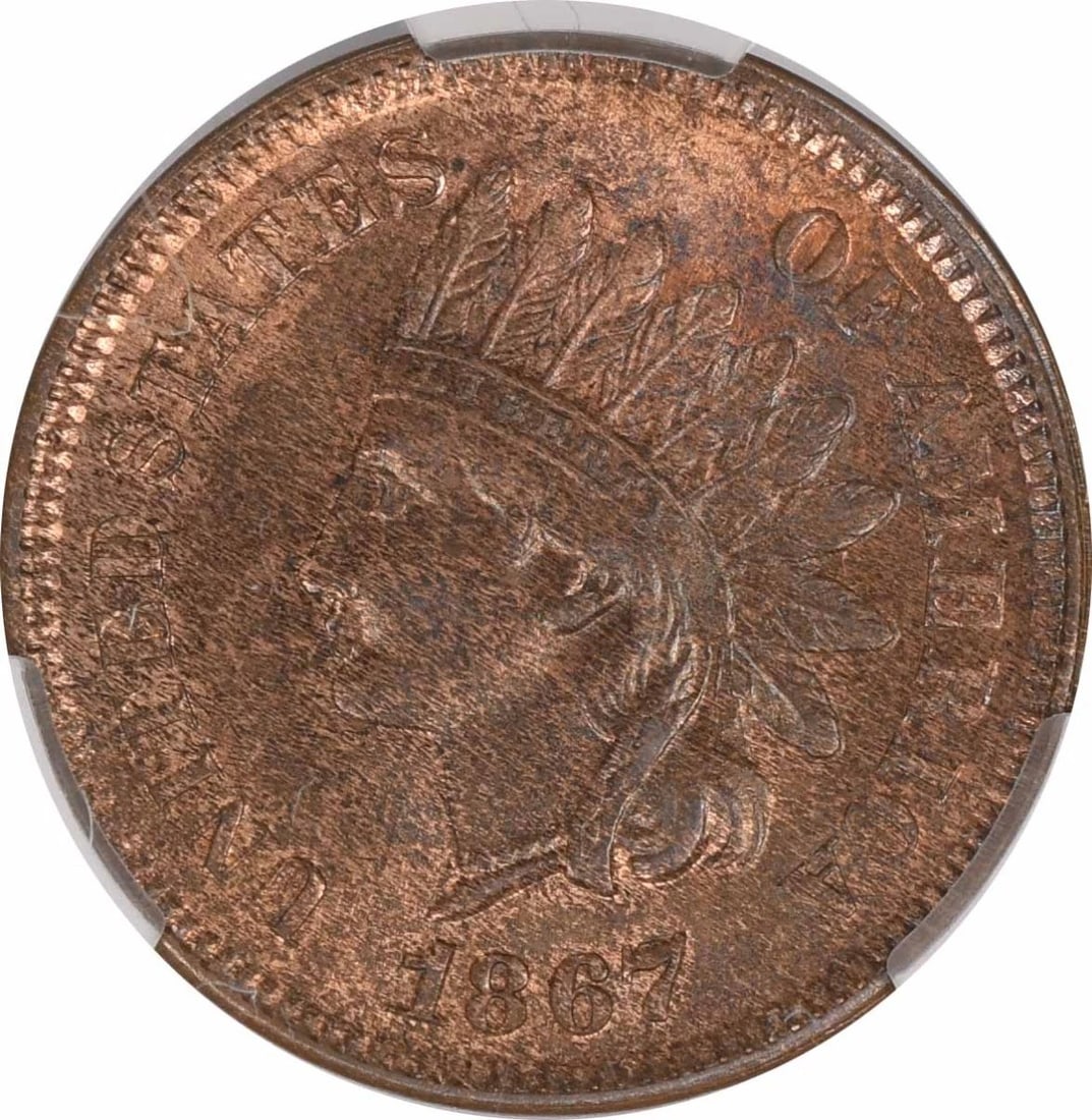 1867 INDIAN CENT: 1867 Indian Cent Year: 1867 Composition: Copper Denomination: Small Cent Country of Origin: United States Accessories: None Accessories Notice: When purchasing pre-owned goods, please refer to the