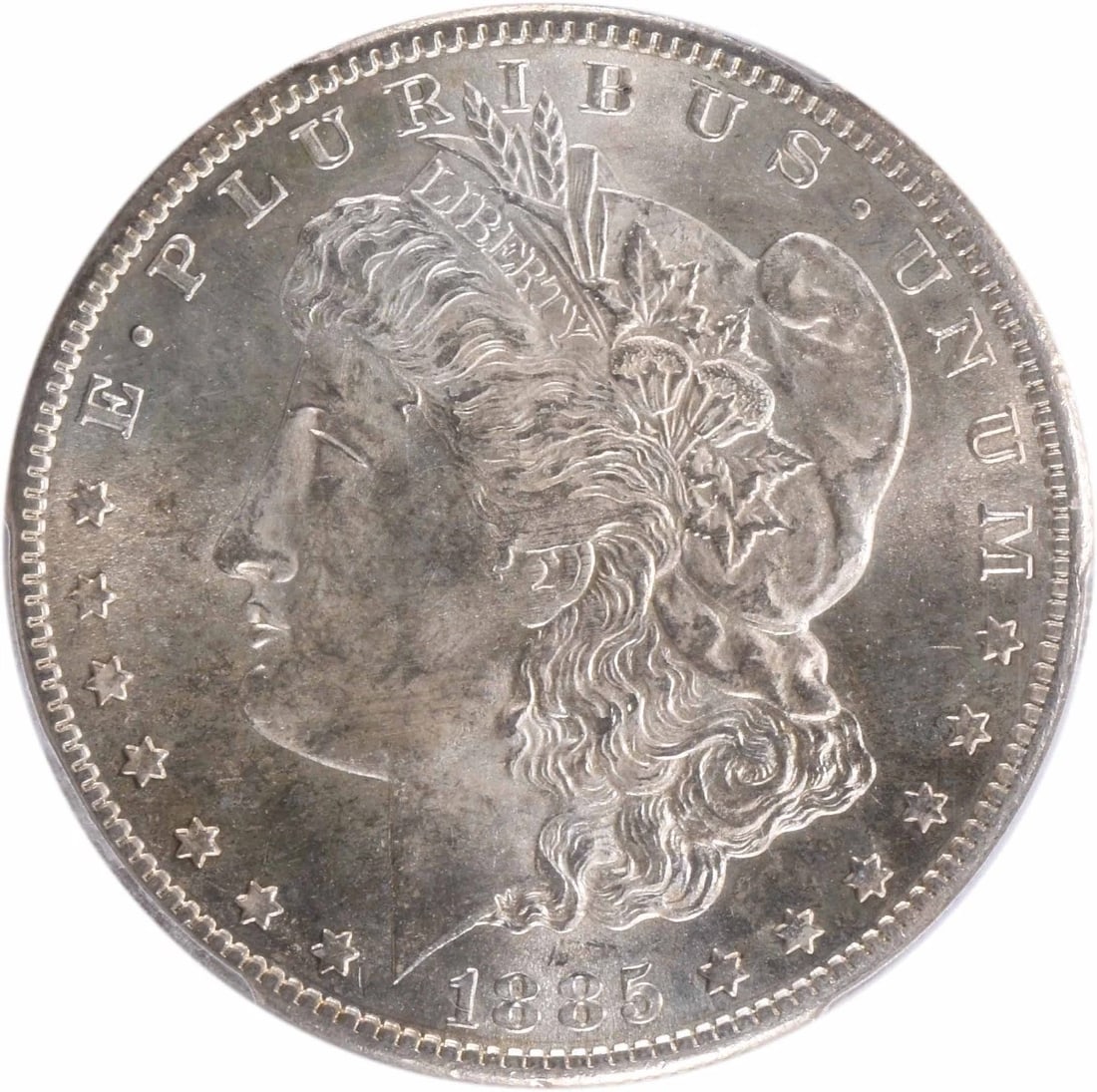 1885-S MORGAN SILVER DOLLAR: 1885-S Morgan Silver Dollar Year: 1885 Composition: 90% Silver, 10% Copper Denomination: $1 Country of Origin: United States Accessories: None Accessories Notice: When purchasing pre-owned goods,