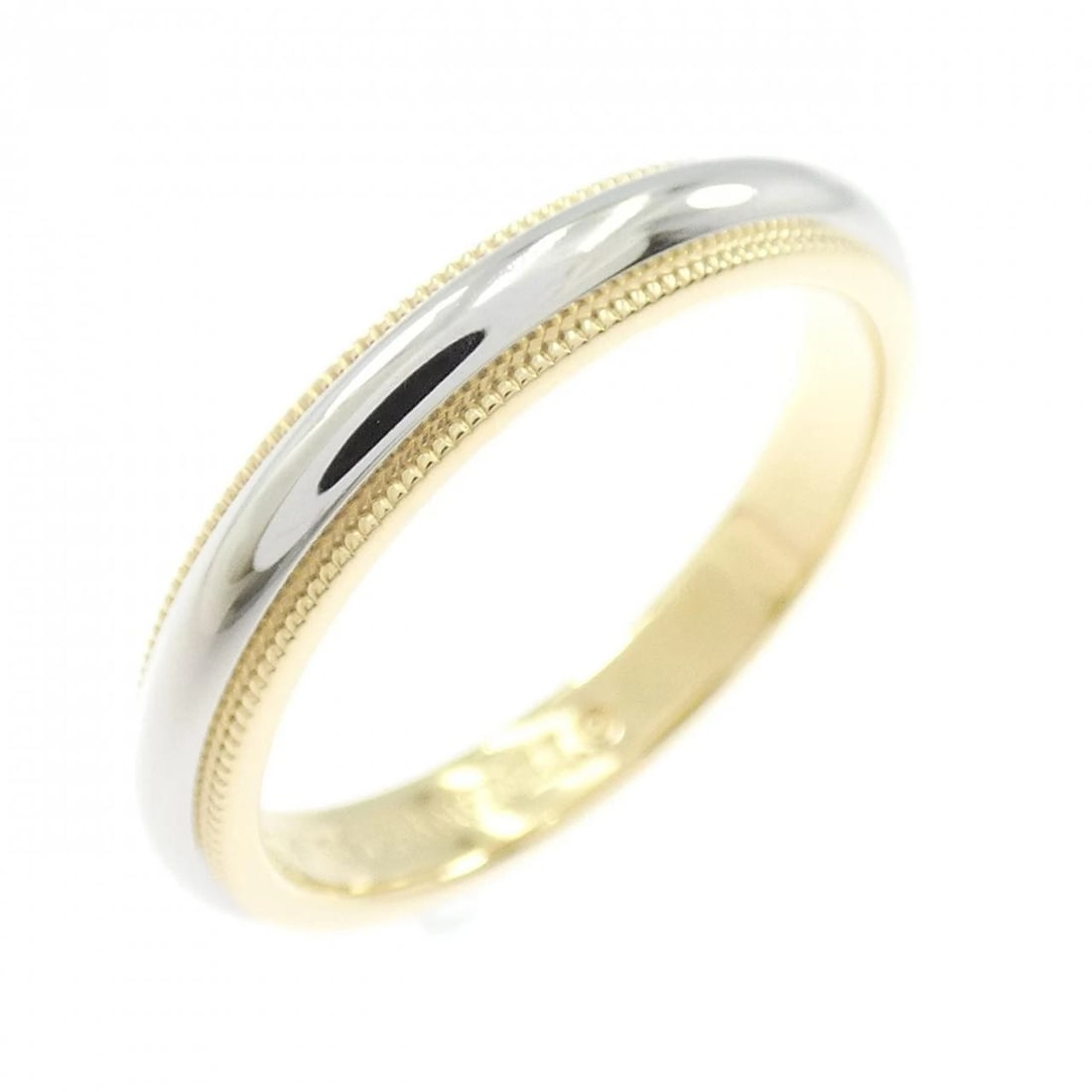 TIFFANY & CO. MILGRAIN RING: TIFFANY & Co. Milgrain Ring Brand: TIFFANY&Co. Type/Style: TIFFANY & Co. Ring Material: 750 Yellow Gold/Platinum 950, Color: YG,SILVER Size: US7 1/2 Accessories: None Accessories Notice: When