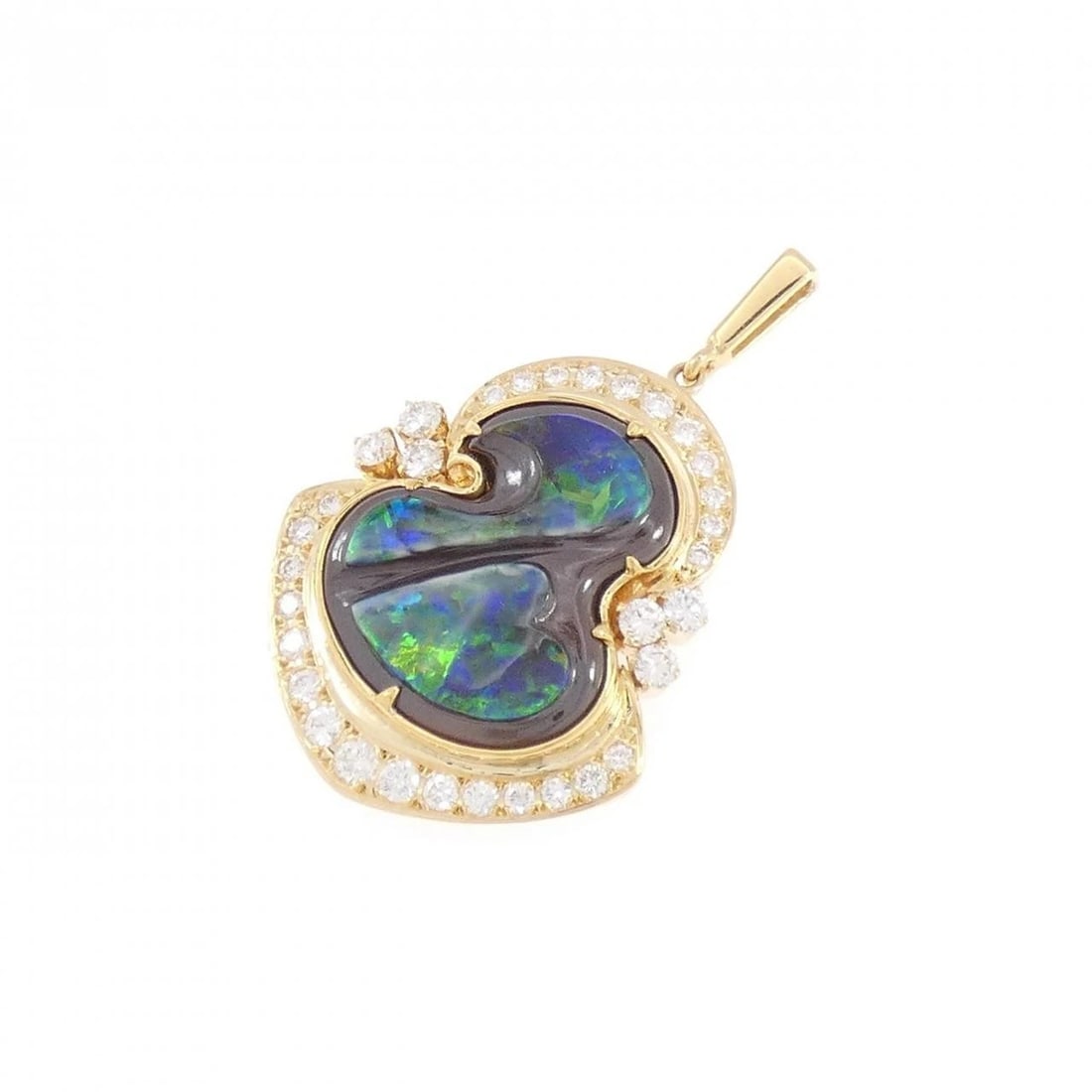 MIKIMOTO BOULDER OPAL PENDANT: Mikimoto Boulder Opal Pendant Brand: MIKIMOTO Type/Style: MIKIMOTO Pendant/Brooch Material: K18 yellow gold, Main Stone Boulder Opal Color: YELLOW GOLD Size: Actual Size Approximate dimensions: 35.6mm