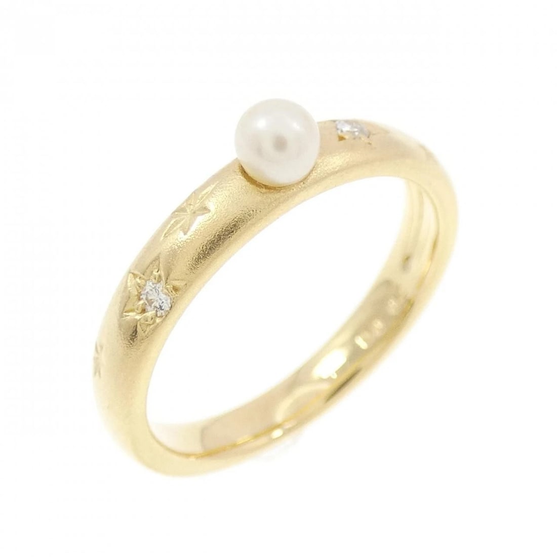 PERLITA MIKIMOTO AKOYA PEARL RING: Perlita Mikimoto Akoya Pearl Ring Brand: PERLITA MIKIMOTO Type/Style: Perlita Mikimoto Ring Material: K18 yellow gold, Main Stone Akoya Pearl Color: YELLOW GOLD Size: US4 Accessories: None