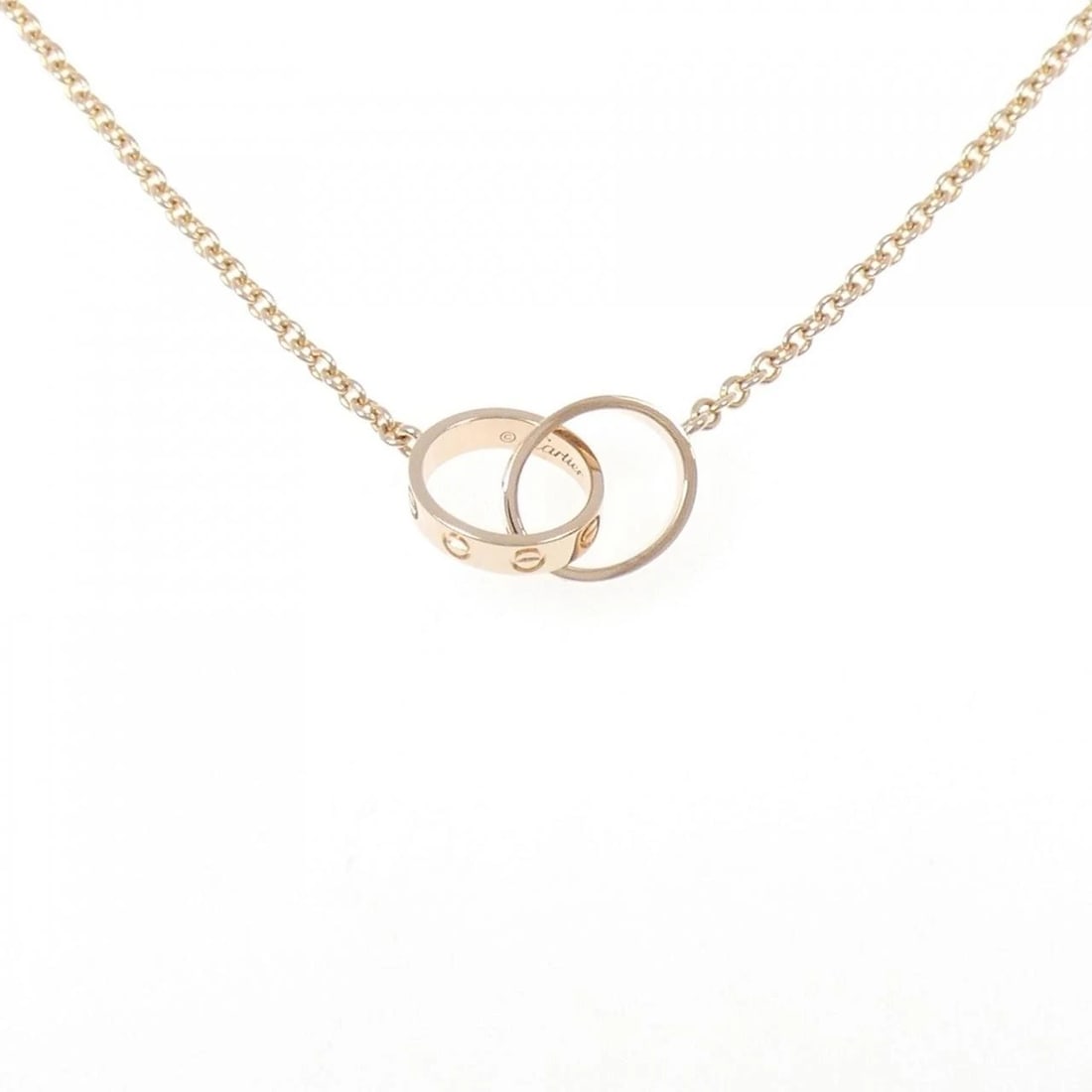 CARTIER BABY LOVE NECKLACE: Cartier Baby Love Necklace Brand: CARTIER Type/Style: Cartier Necklace Material: 750 Pink Gold, Color: PINK GOLD Size: Length44cm Actual Size Motif maximum width approx.: 10.3mm Chain maximum width ap