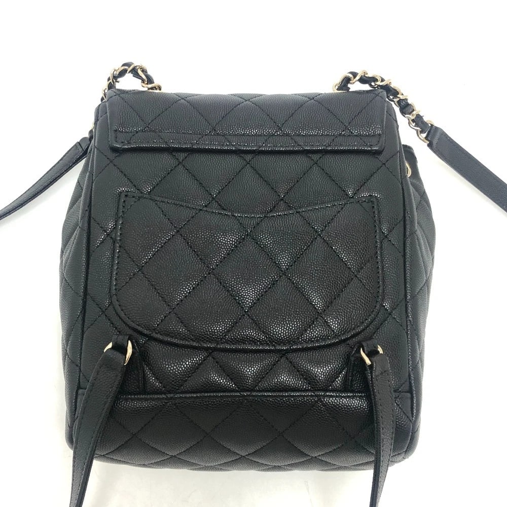 CHANEL MATELASSE QUILTED BAG BACKPACK: CHANEL Matelasse Quilted Bag Backpack Brand: Type/Style: Backpack Material: Caviar Leather Color: Black Size: W7.1xH8.7xD3.9inch / W18cmxH22cmxD10cm Handle: 7.3inch / 18.5cm Accessories: None