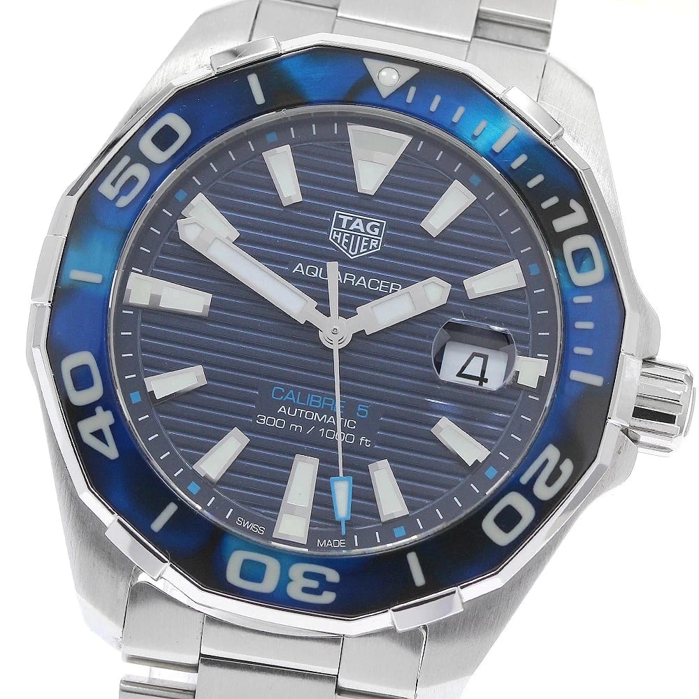TAG HEUER WATCH AQUARACER CALIBRE AUTOMATIC STAINLESS STEEL: TAG HEUER WATCH AQUARACER CALIBRE AUTOMATIC STAINLESS STEEL Brand: TAG HEUER Type/Style: Wristwatch Material: SS Color: Dial Color NONE Size: Case Size: 44 mm Wrist Size: 19 + 2.1 cm Accessories: