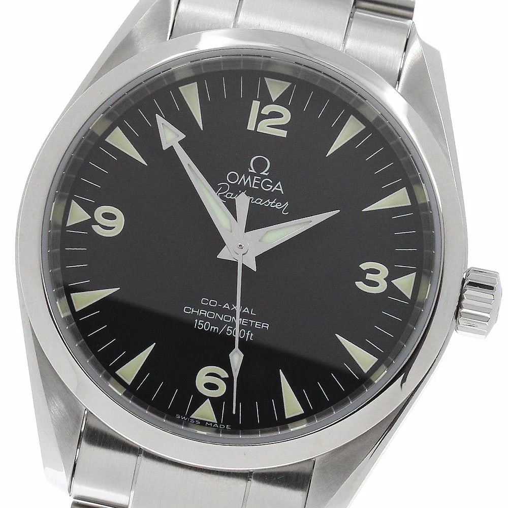 OMEGA WATCH SEAMASTER AQUA TERRA AUTOMATIC BLACK: OMEGA WATCH SEAMASTER AQUA TERRA AUTOMATIC BLACK Brand: OMEGA Type/Style: Wristwatch Material: SS Color: Dial Color BLACK Size: Case size: 39mm Wrist size: Approx. 20cm Accessories: None Accessories