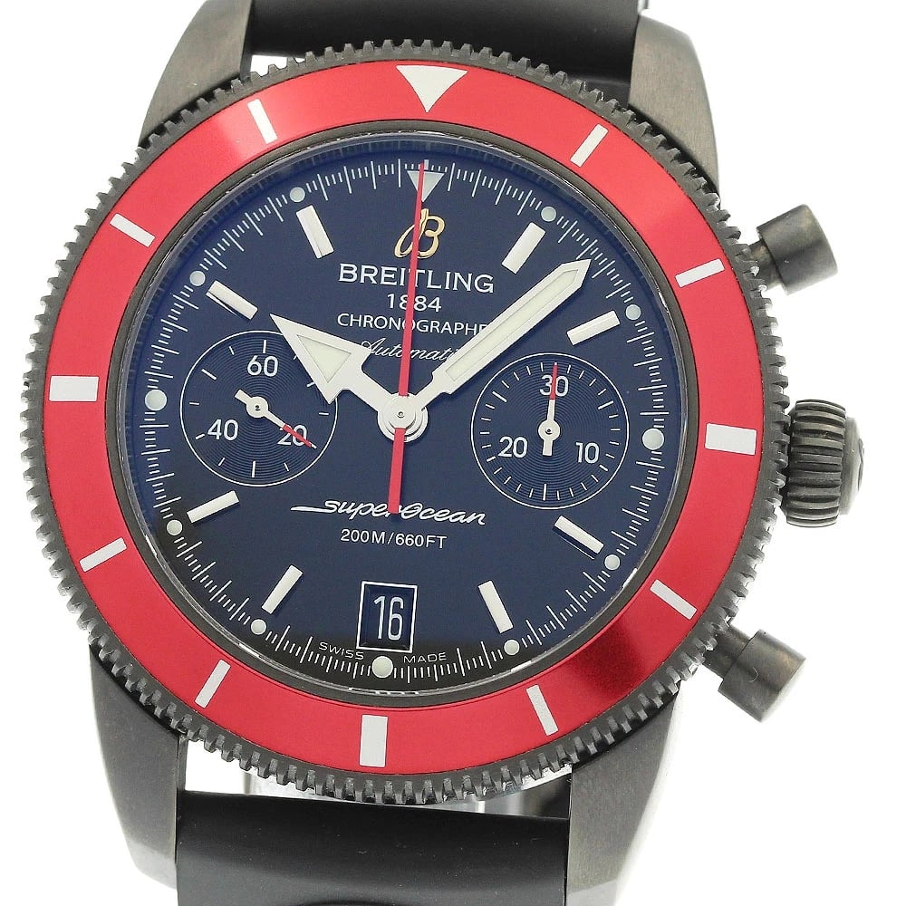 BREITLING WATCH SUPEROCEAN CHRONOGRAPH AUTOMATIC DATE BLACK: BREITLING WATCH SUPEROCEAN CHRONOGRAPH AUTOMATIC DATE BLACK Brand: BREITLING Type/Style: Wristwatch Material: SS Color: Dial Color BLACK Size: Case size: 44mm Wrist size: Approx. 18.5cm Accessories: