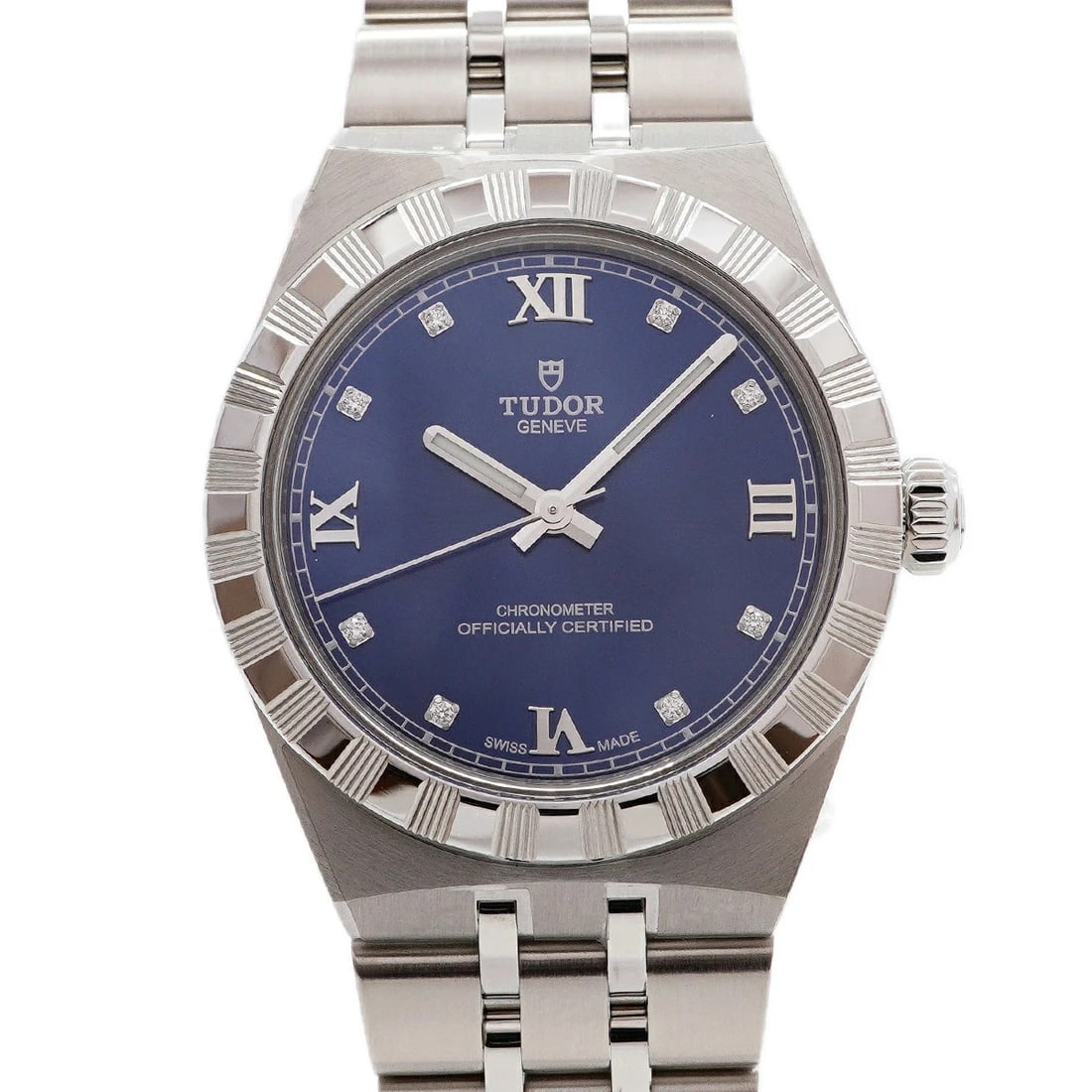 TUDOR WATCH ROYAL DIAMOND AUTOMATIC BLUE STAINLESS STEEL: TUDOR WATCH ROYAL DIAMOND AUTOMATIC BLUE STAINLESS STEEL Brand: TUDOR Type/Style: Wristwatch Material: SS Color: Dial Color BLUE Size: Case size: 30mm Wrist size: Approx. 16.5cm Accessories: None