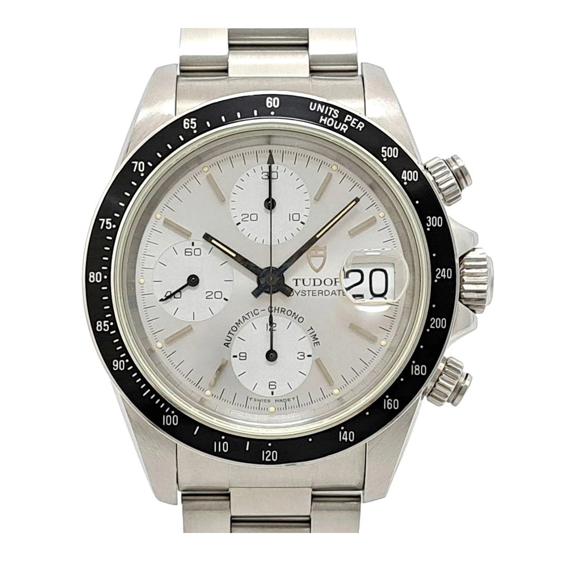 TUDOR WATCH OYSTERDATE AUTOMATIC CHRONOGRAPH SILVER (1 of 3)