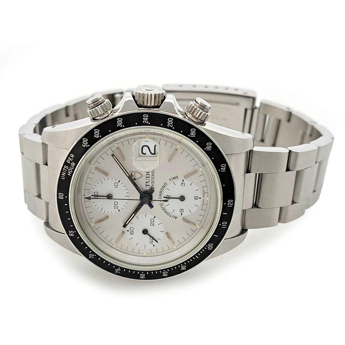 TUDOR WATCH OYSTERDATE AUTOMATIC CHRONOGRAPH SILVER - 2