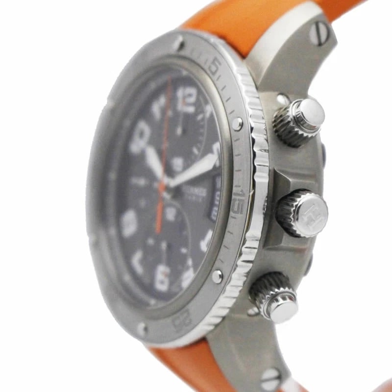 HERMES WATCH CLIPPER CHRONOGRAPH TITANIUM AUTOMATIC DATE BLACK - 2