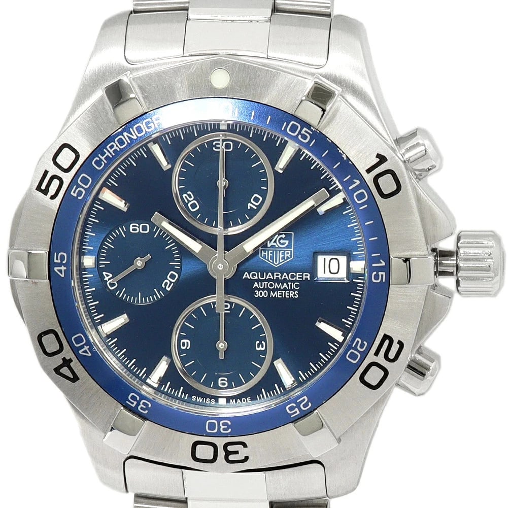 TAG HEUER AQUARACER CHRONOGRAPH WATCH AUTOMATIC: TAG HEUER AQUARACER CHRONOGRAPH WATCH AUTOMATIC Brand: TAG HEUER Type/Style: Wristwatch Material: SS Color: Dial Color NONE Size: Wrist Size: 18 cm Accessories: None Accessories Notice: When