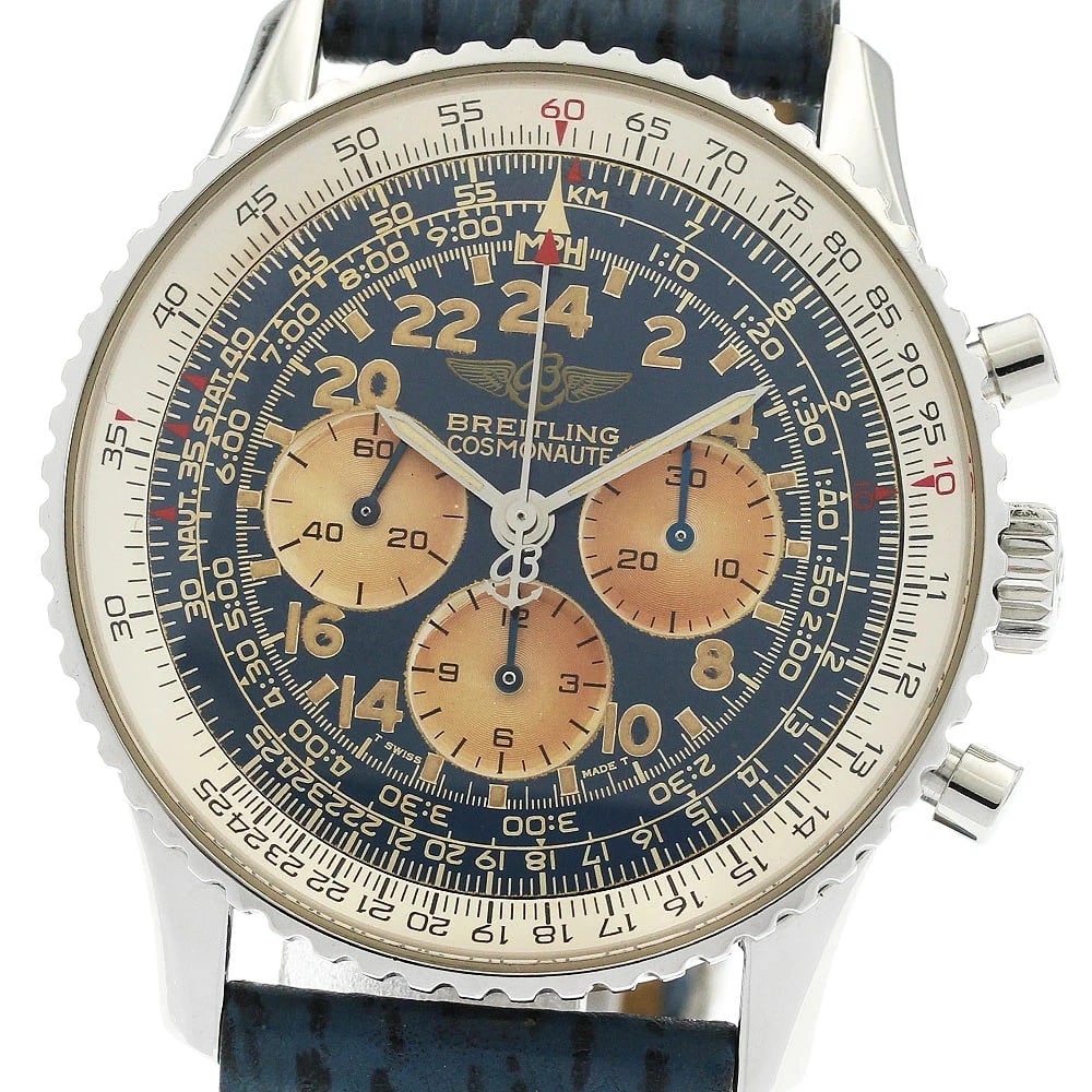 BREITLING WATCH NAVITIMER CHRONOGRAPH MANUAL WINDING NAVY: BREITLING WATCH NAVITIMER CHRONOGRAPH MANUAL WINDING NAVY Brand: BREITLING Type/Style: Wristwatch Material: SS Color: Dial Color NAVY Size: Case size: 41mm Wrist size: Approx. 16.5cm Accessories: