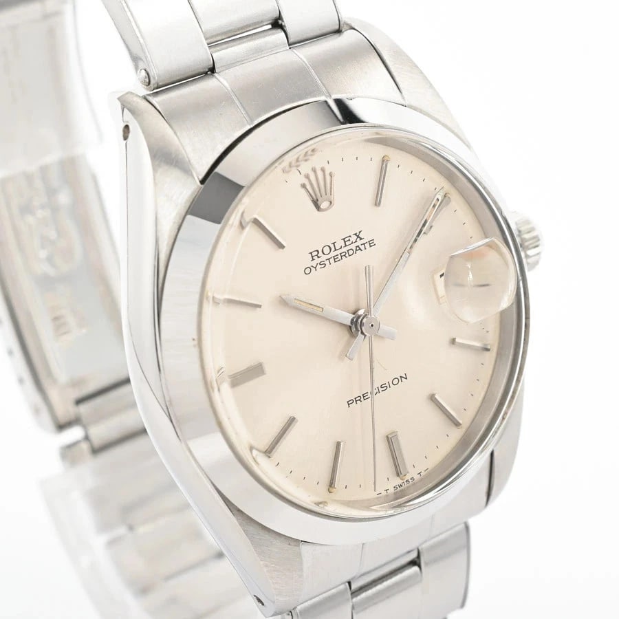 ROLEX OYSTERDATE SILVER WATCH - 4
