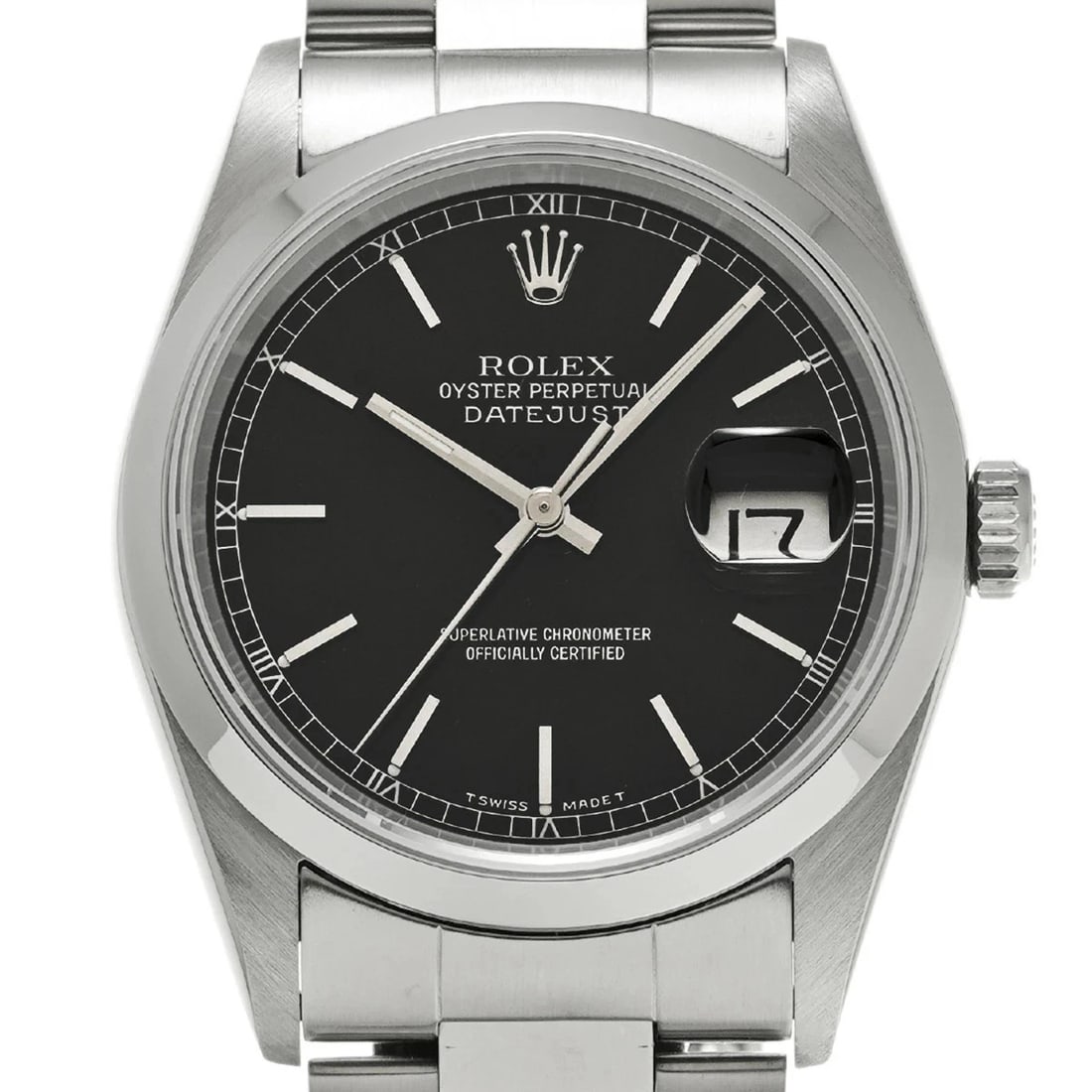ROLEX DATEJUST BLACK WATCH - 4