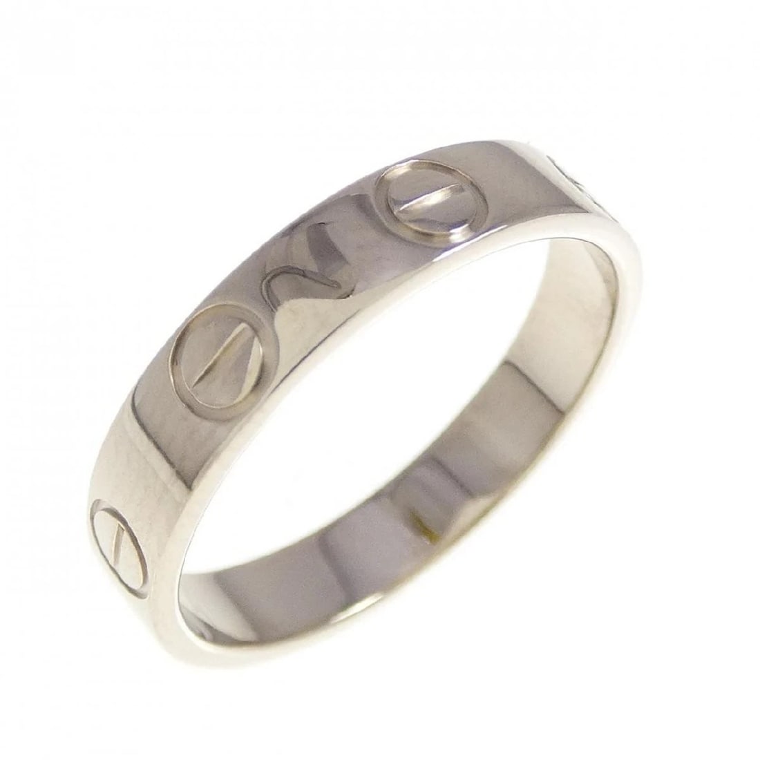 CARTIER MINI LOVE RING 18K WHITE GOLD: Cartier Mini Love Ring 18K White Gold Brand: Cartier Type/Style: Ring Material: 18K White Gold, Color: White Gold Size: US 5 Accessories: None Accessories Notice: When purchasing pre-owned goods,