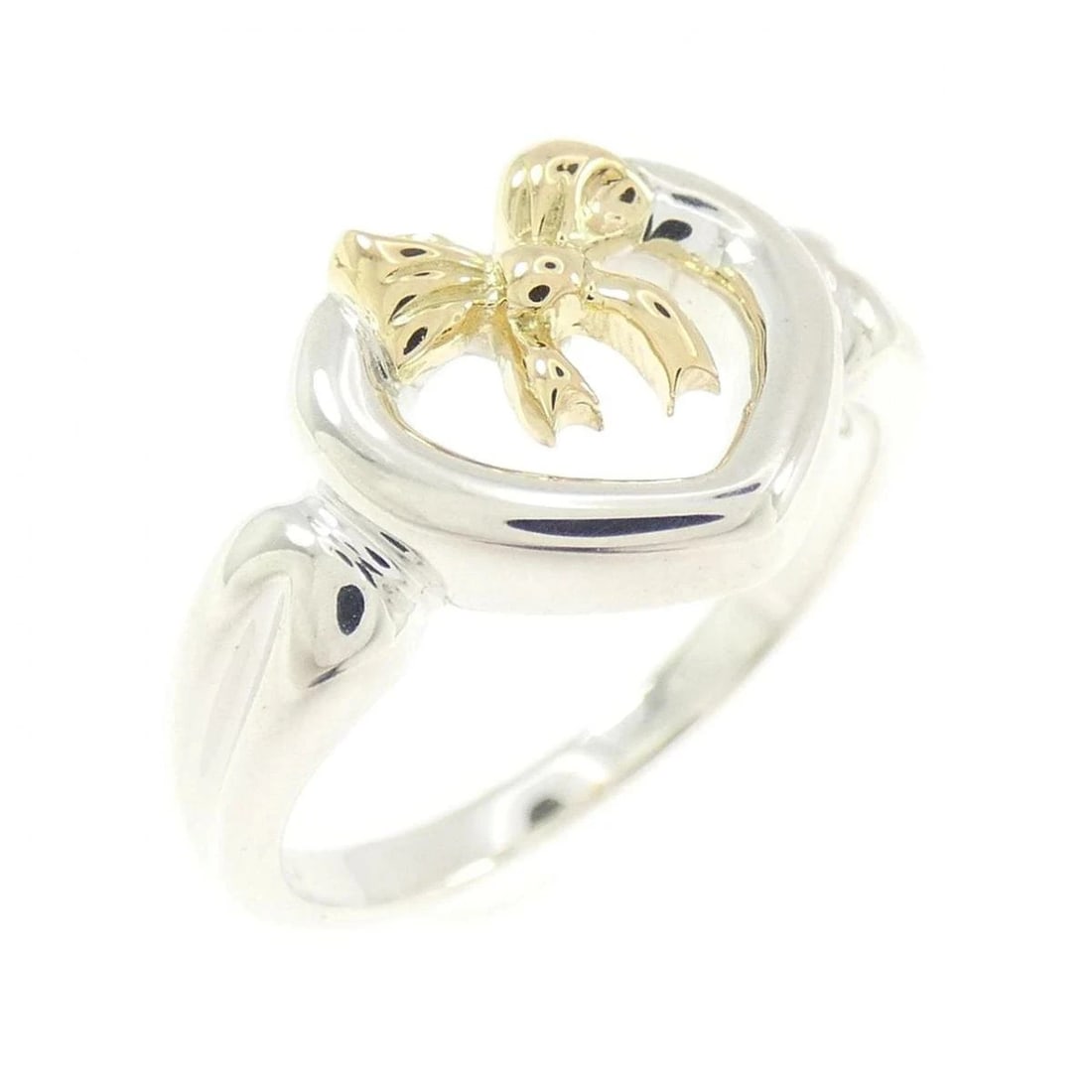 TIFFANY SILVER YELLOW GOLD RING: Tiffany Silver Yellow Gold Ring Brand: Tiffany & Co. Type/Style: Ring Material: 925 Sterling Silver and 750 Yellow Gold, Color: Silver Yellow Size: US 5 Accessories: None Accessories Notice: When