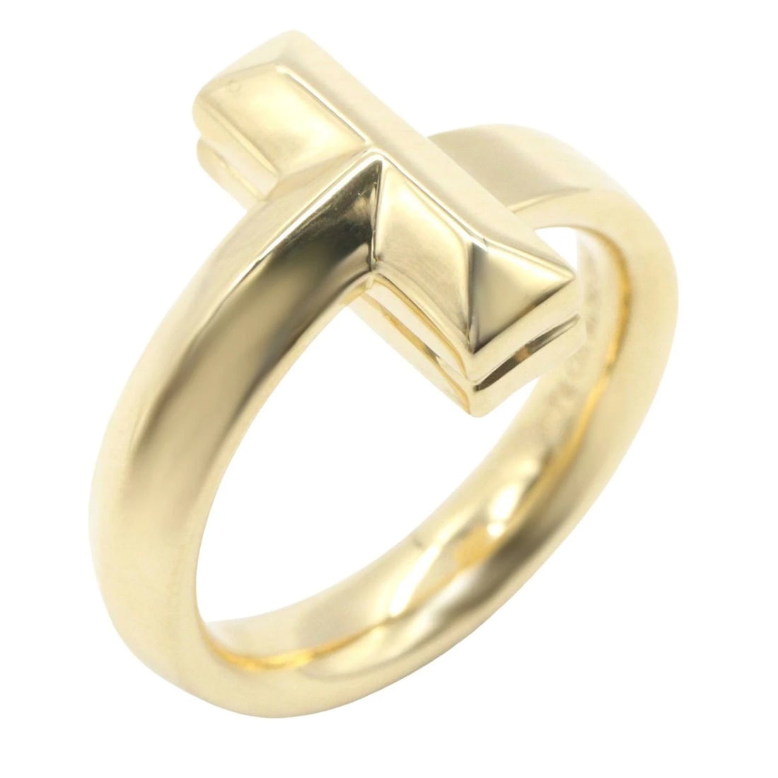 TIFFANY T ONE RING 18K YELLOW GOLD: Tiffany T One Ring 18K Yellow Gold Brand: Tiffany & Co. Type/Style: Ring Material: 18K Yellow Gold, Color: Yellow Gold Size: US 6.5 Accessories: None Accessories Notice: When purchasing pr