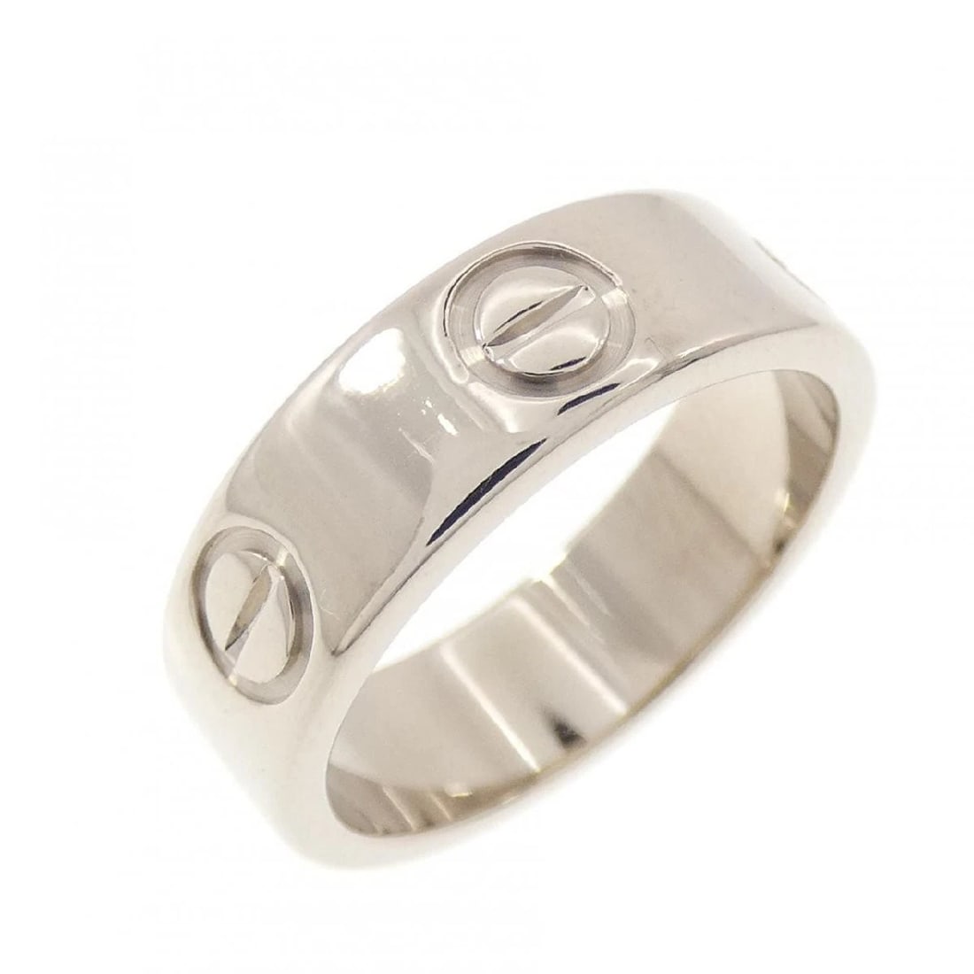 CARTIER LOVE RING 18K WHITE GOLD: Cartier Love Ring 18K White Gold Brand: Cartier Type/Style: Ring Material: 18K White Gold, Color: White Gold Size: US 5 Accessories: None Accessories Notice: When purchasing pre-owned good
