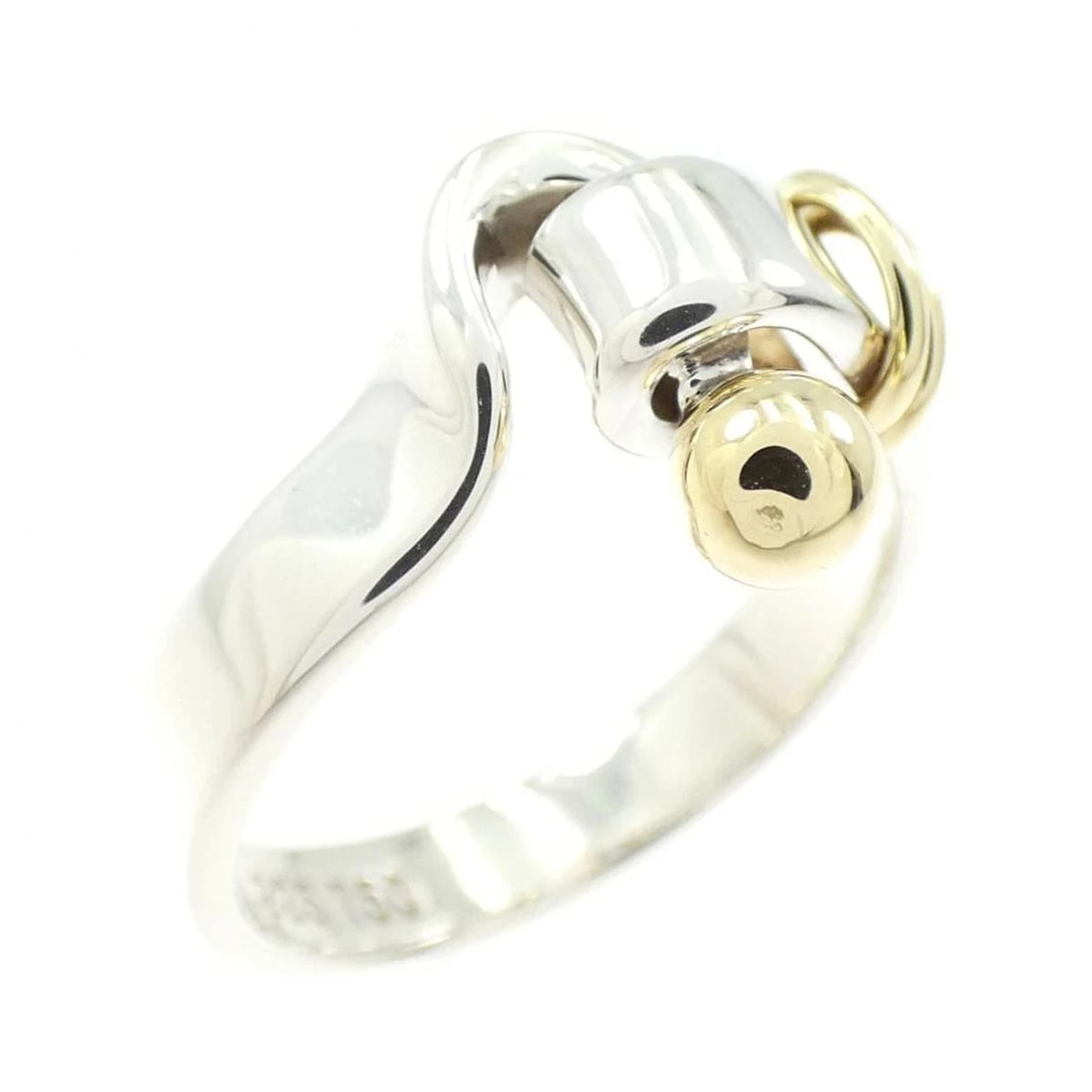 TIFFANY LOVE KNOT RING 925 SILVER 750 YELLOW GOLD: Tiffany Love Knot Ring 925 Silver 750 Yellow Gold Brand: Tiffany & Co. Type/Style: Ring Material: 925 Sterling Silver / 750 Yellow Gold, Color: Silver Yellow Size: US 5.5 Accessories: None