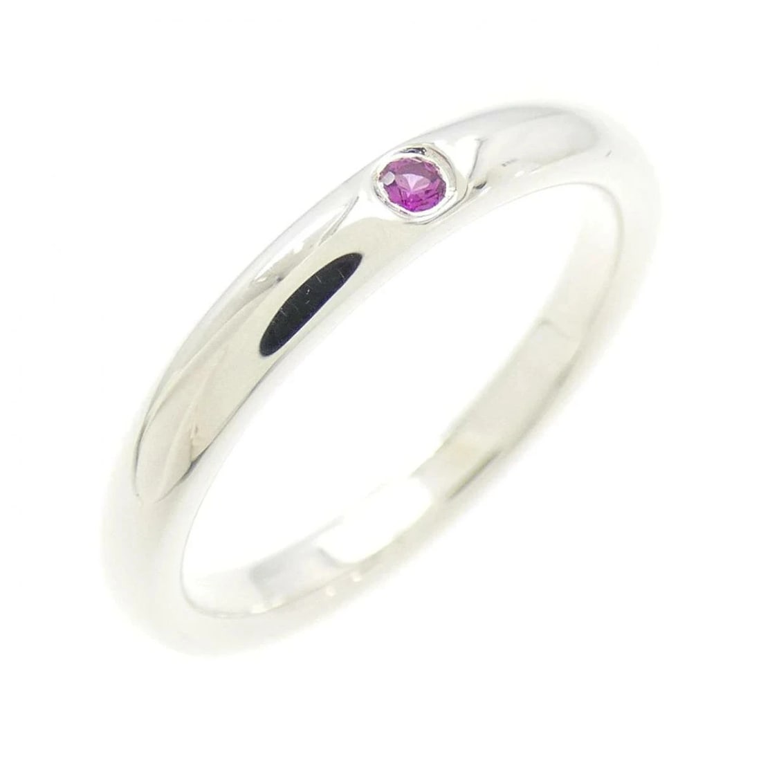TIFFANY 925 SILVER RUBY BAND RING: Tiffany 925 Silver Ruby Band Ring Brand: Tiffany & Co. Type/Style: Ring Material: 925 sterling silver, Main Stone Ruby Color: silver Size: US 5.5 Accessories: None Accessories Notice: When purchasing