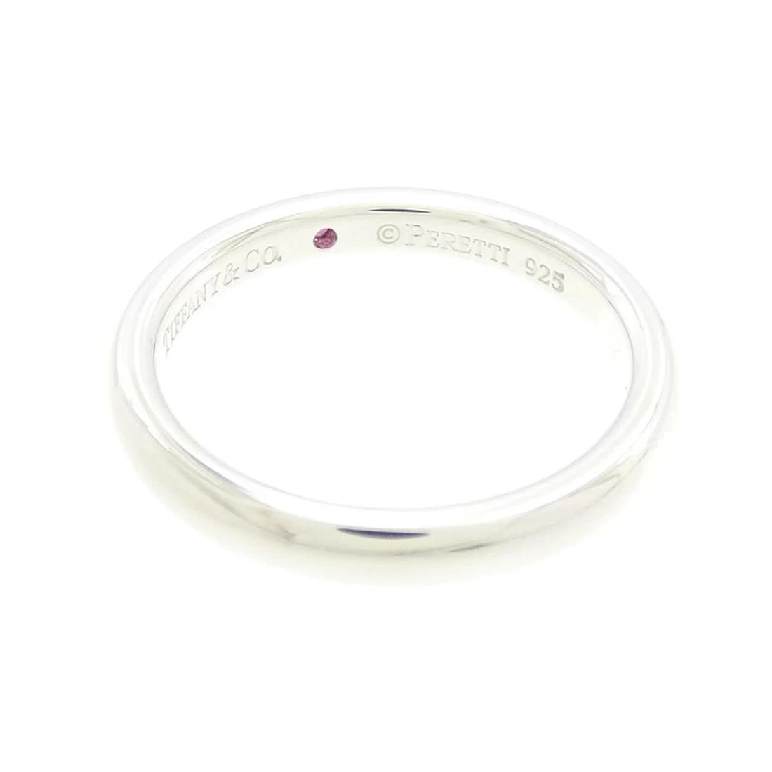 TIFFANY 925 SILVER RUBY BAND RING - 3