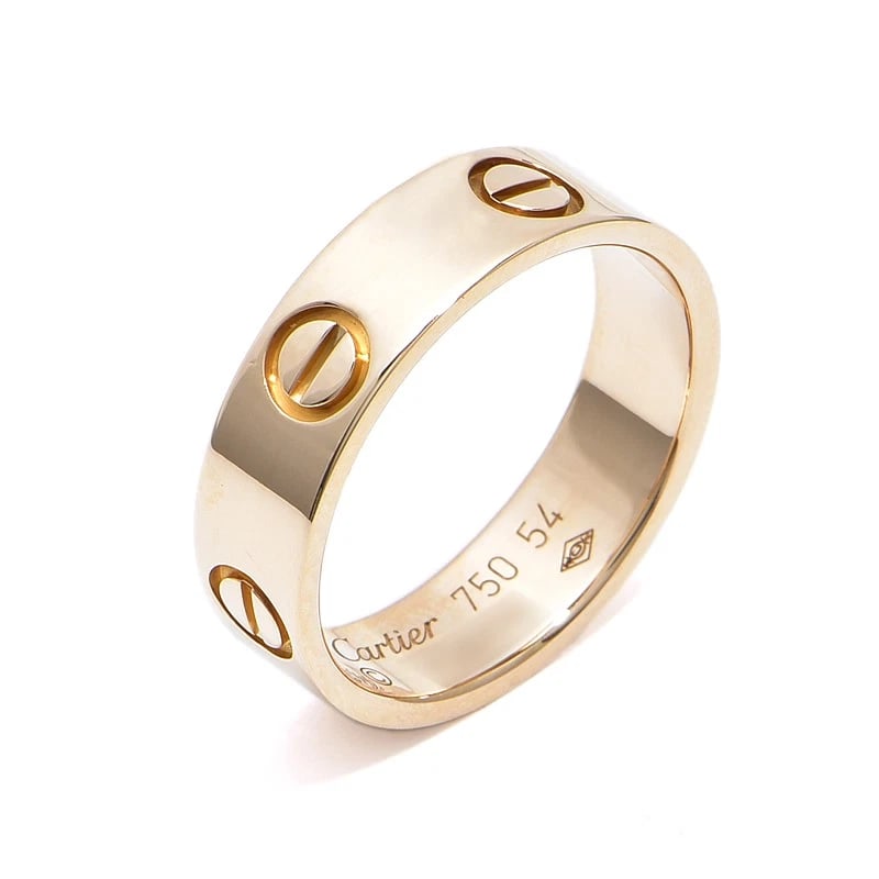 CARTIER LOVE RING: Cartier Love Ring Brand: Cartier Type/Style: Ring Material: 18K Pink Gold, Color: PG Size: US 6.75 Accessories: None Accessories Notice: When purchasing pre-owned goods, please refer to the photos of