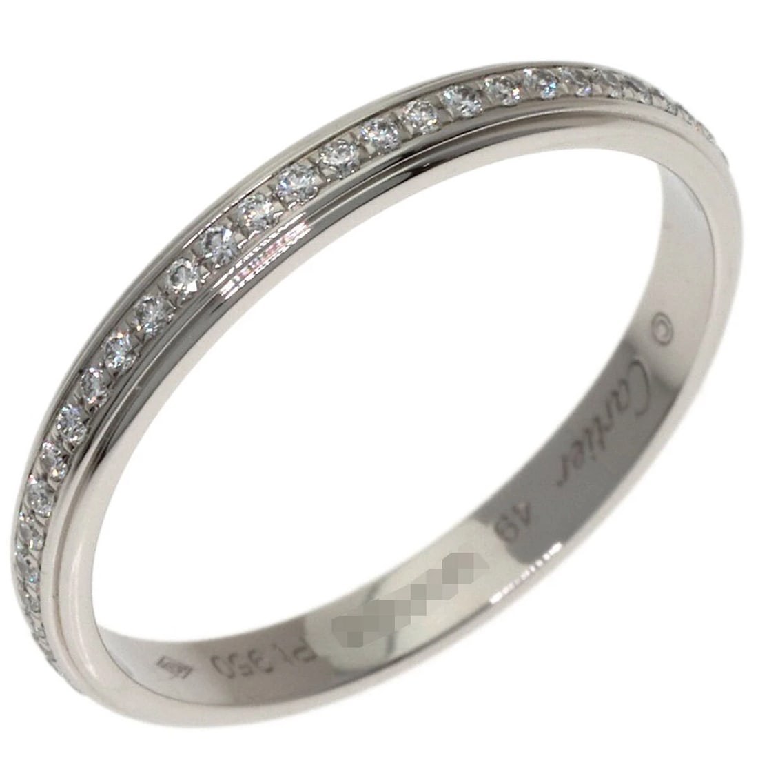 CARTIER DAMOUR FULL ETERNITY DIAMOND RING: Cartier Damour Full Eternity Diamond Ring Brand: Cartier Type/Style: Ring Material: Platinum, Color: Size: US 5 Accessories: None Accessories Notice: When purchasing pre-owned goods, please refer to