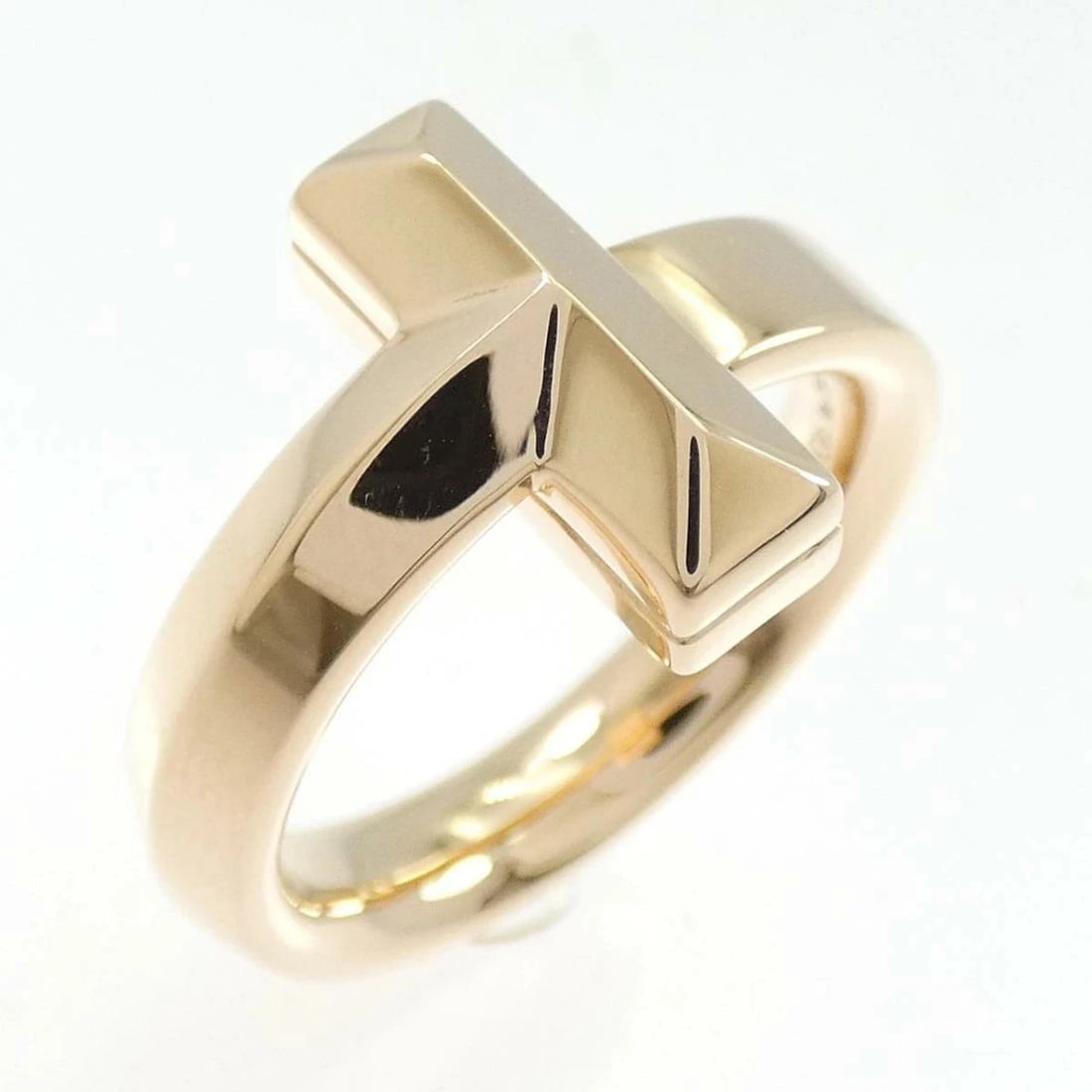 TIFFANY T ONE RING: Tiffany T One Ring Brand: Tiffany & Co. Type/Style: Ring Material: 750 Pink Gold, Color: PG Size: US 7.5 Accessories: None Accessories Notice: When purchasing pre-owned goods, please refer to the