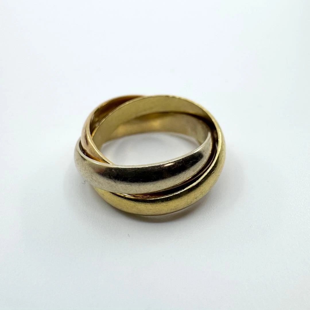 CARTIER TRINITY RING: Cartier Trinity Ring Brand: Cartier Type/Style: Ring Material: 18K Yellow Gold (Au750), Pink Gold, White Gold, Color: YG, PG, WG Size: Accessories: None Accessories Notice: When purchasing pre-owned