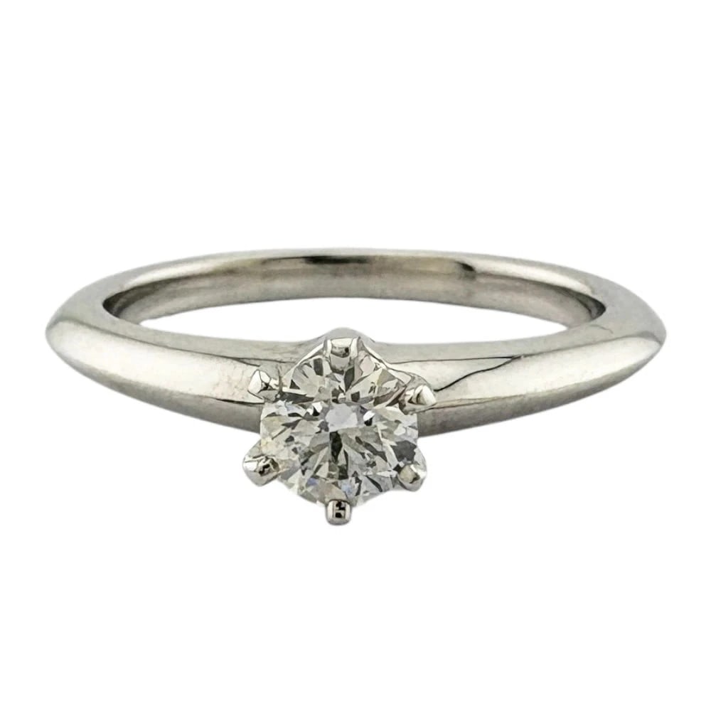 TIFFANY SOLITAIRE PLATINUM DIAMOND RING - 2