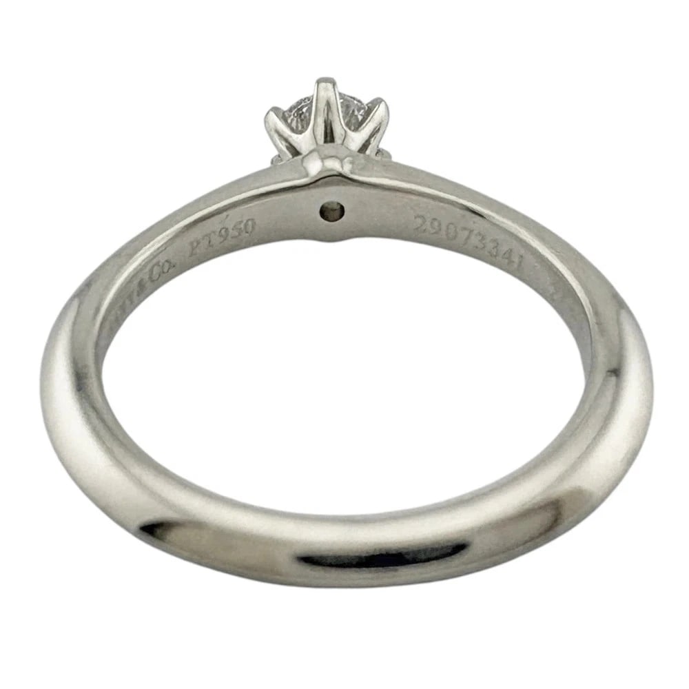 TIFFANY SOLITAIRE PLATINUM DIAMOND RING - 4